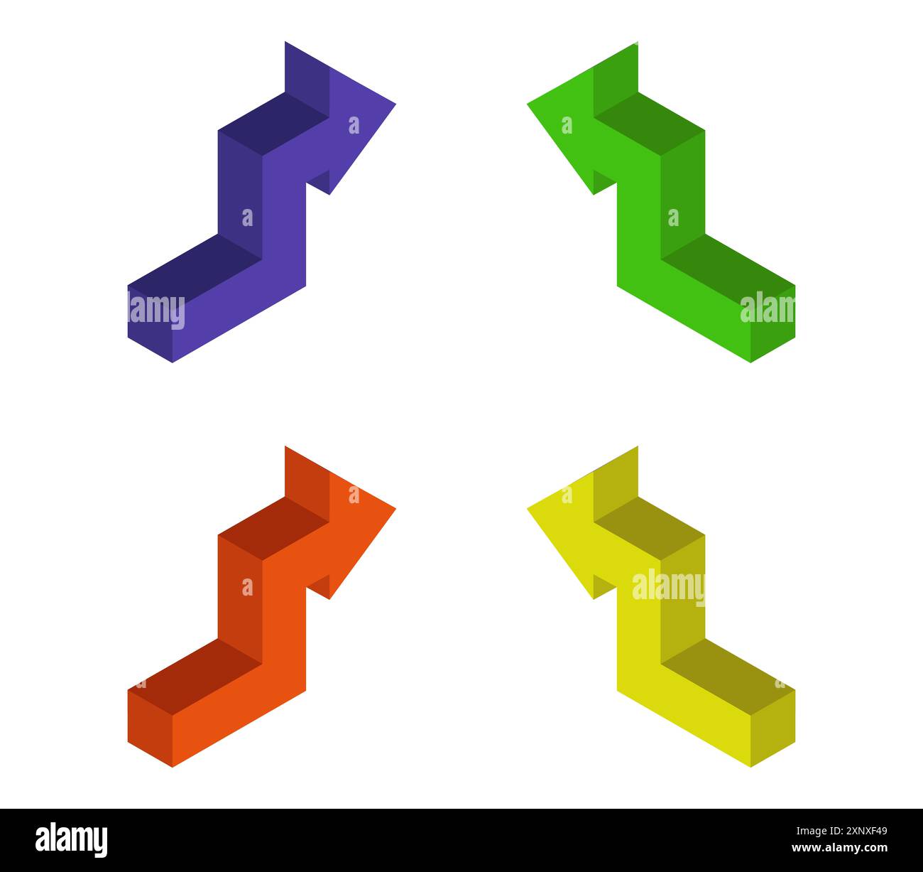 Icona a freccia illustrata in vettore su sfondo bianco Foto Stock