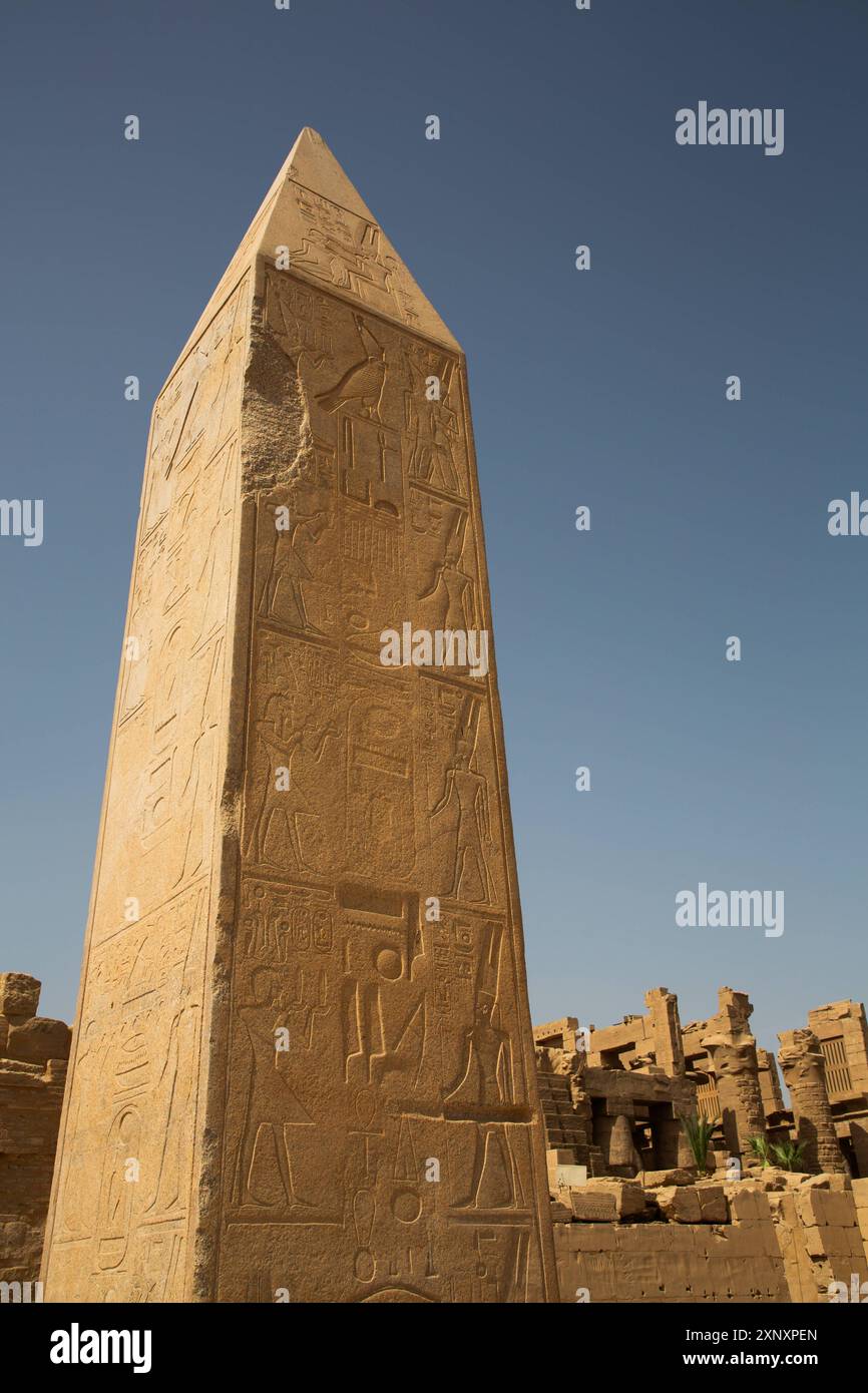 Obelisco della regina Hatshepsut, complesso del tempio di Karnak, sito patrimonio dell'umanità dell'UNESCO, Luxor, Egitto, Nord Africa, Africa Copyright: RichardxMaschmeyer 801-4 Foto Stock