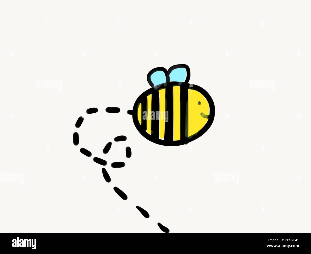 L'icona di un'ape piccola e volante delinea il simbolo lineare dell'ape per logo, Web, icona dell'ape segno semplice Foto Stock