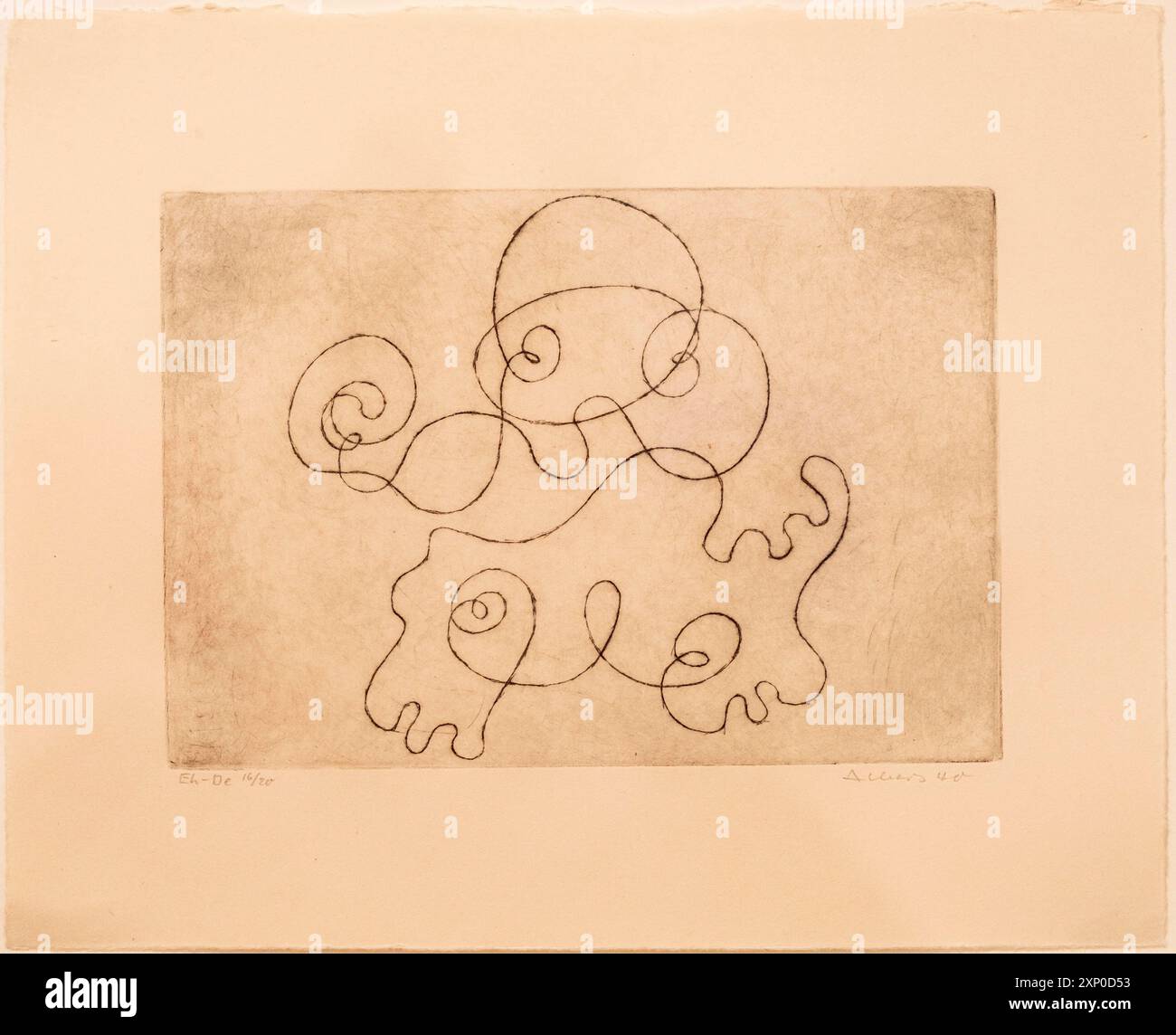 Eh De, Josef Albers, 1940 anni, Dry Point, Bauhaus Foto Stock