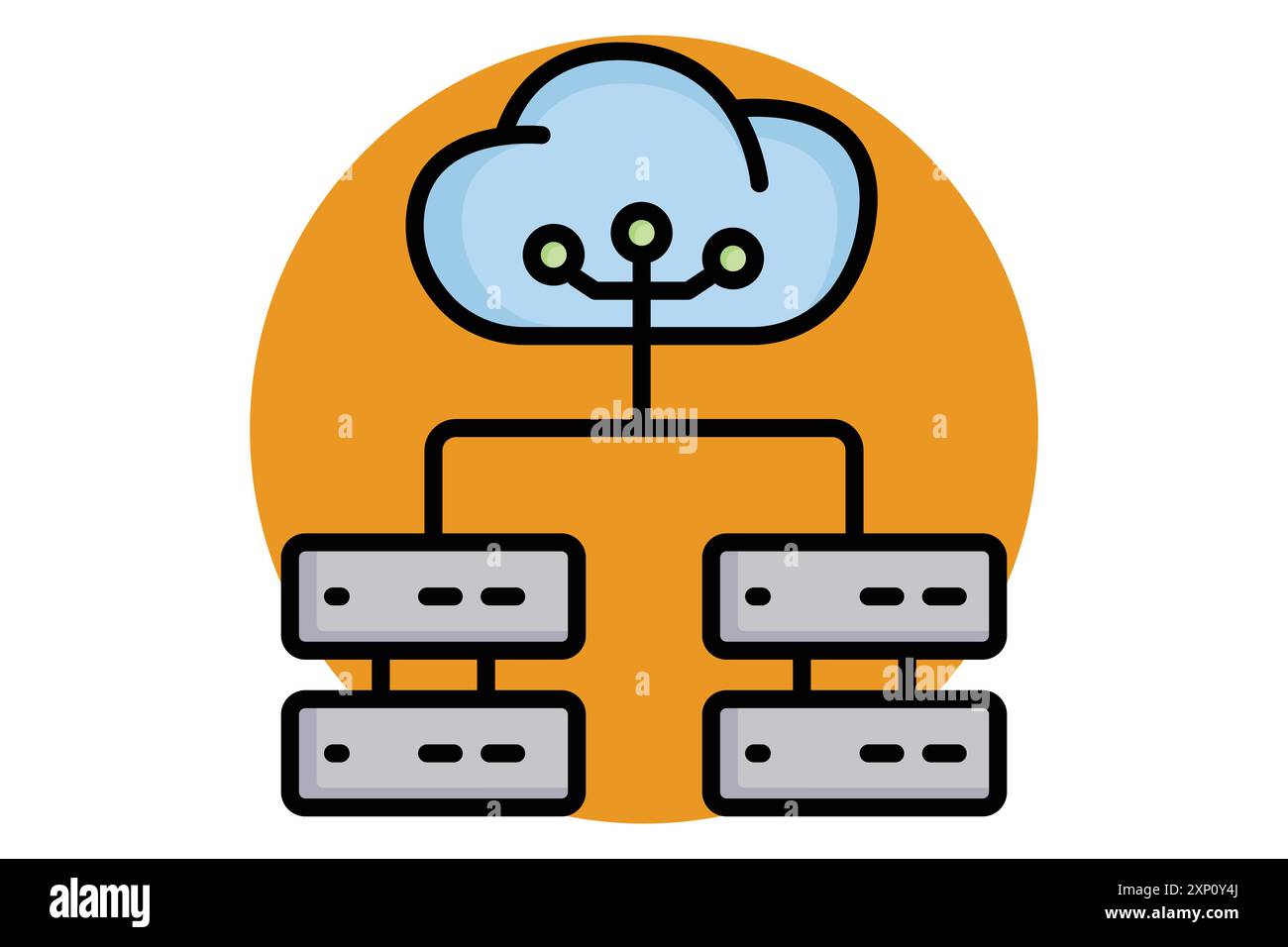 Icona di contorno colorata per i big data. icona relativa all'analisi. illustrazione vettoriale degli elementi di analisi dei dati Illustrazione Vettoriale