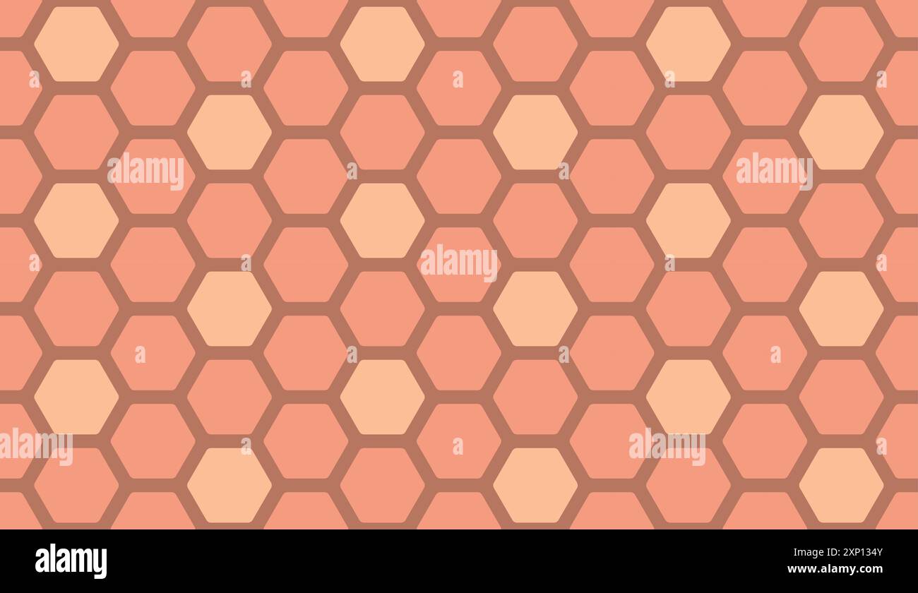 Schema geometrico senza cuciture esagonale costituito da molti piccoli esagoni Illustrazione Vettoriale