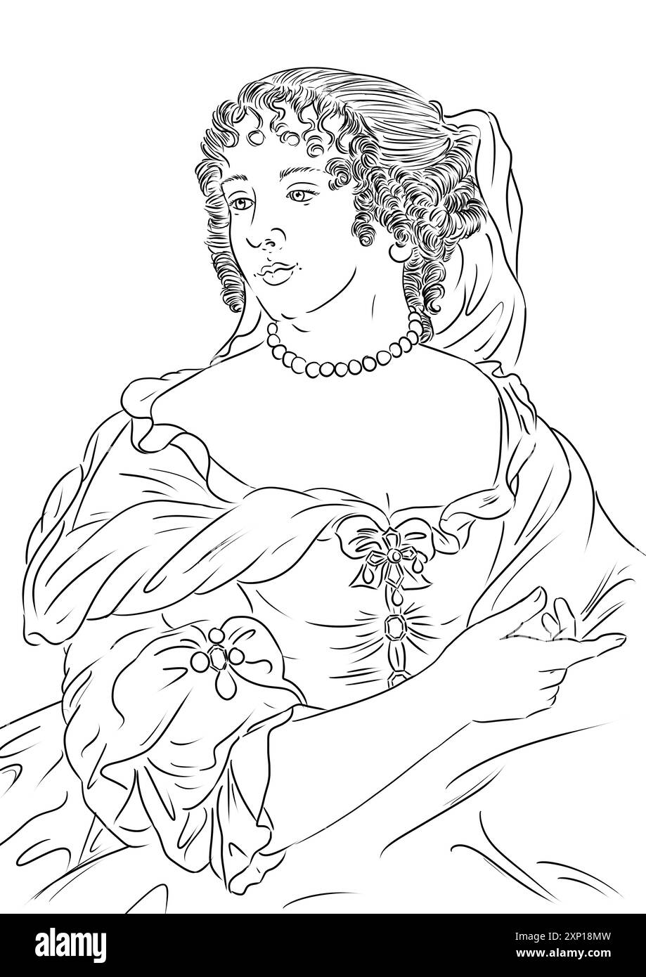 Ritratto di Madame de Sévigné, famosa scrittrice francese e autrice di lettere Foto Stock