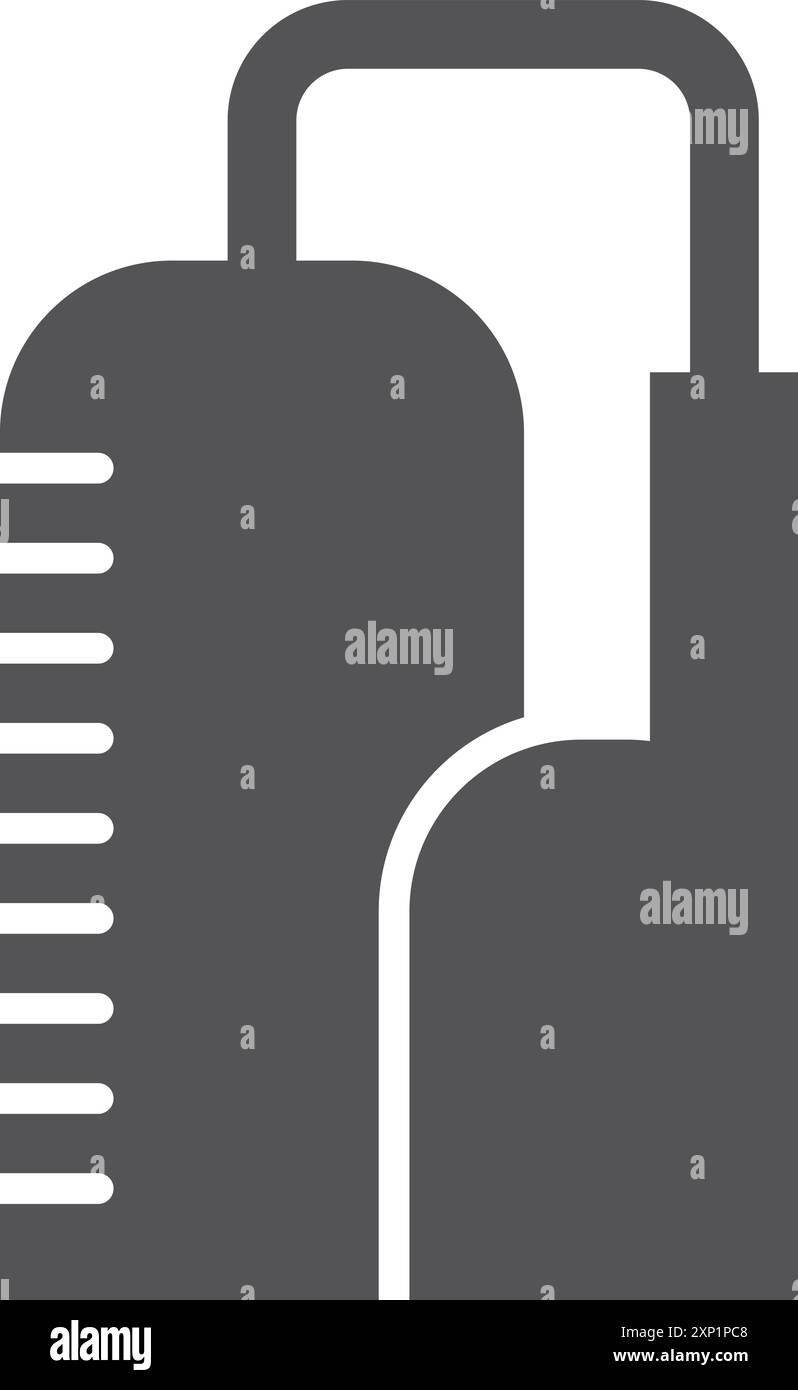 Icona nera dell'impianto chimico. Simbolo di produzione industriale Illustrazione Vettoriale