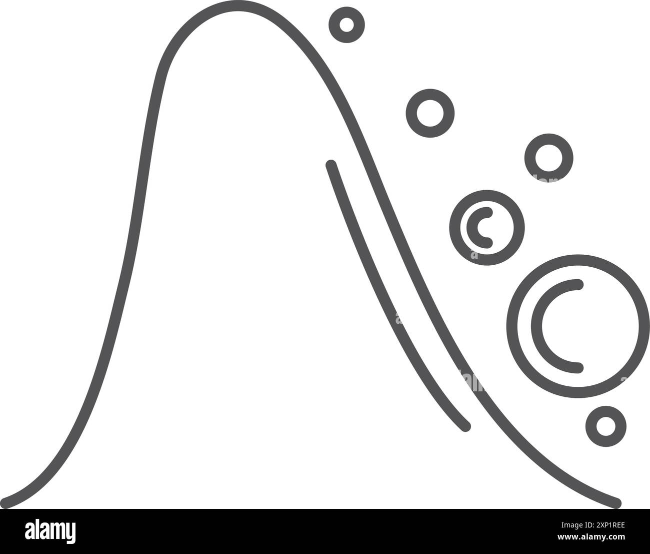 Icona della linea valanga. Discesa di montagna in caduta di neve Illustrazione Vettoriale