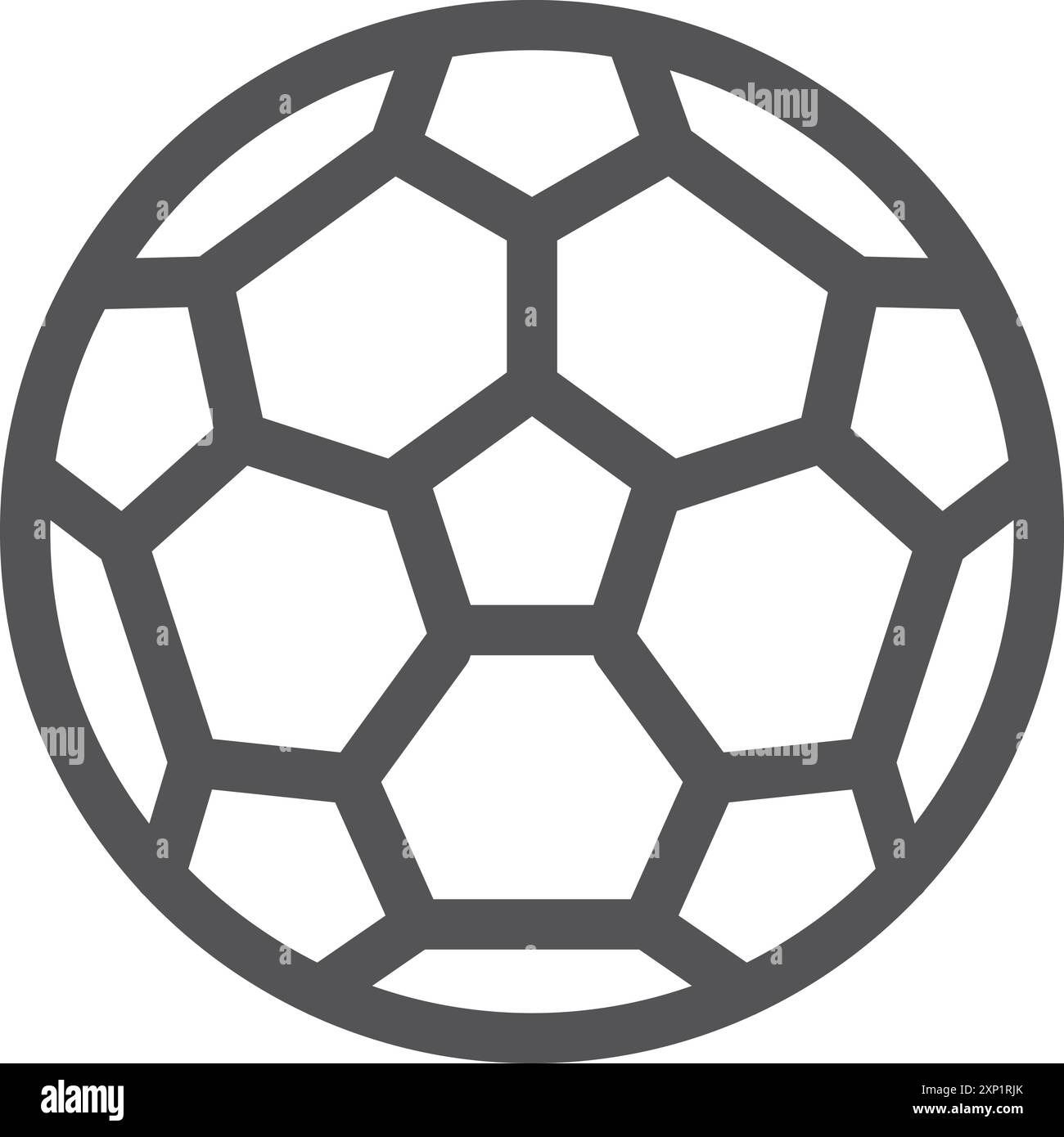 Icona linea pallone da calcio. Logo del gioco di calcio Illustrazione Vettoriale