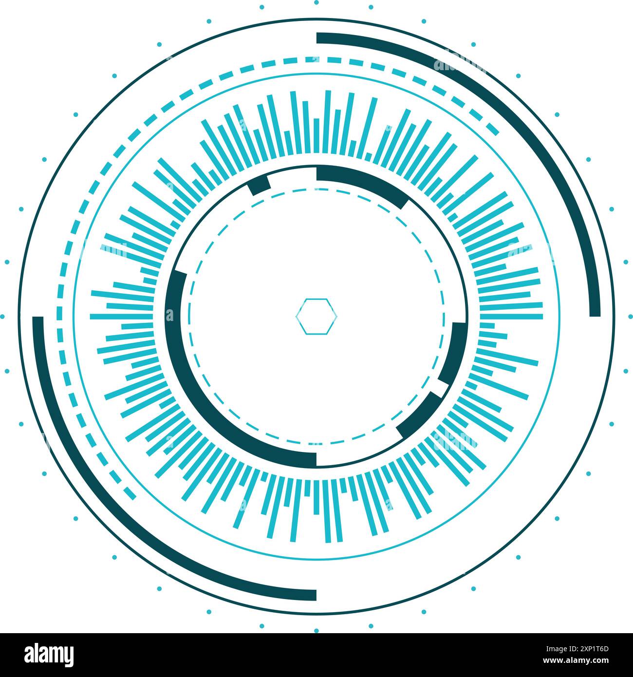 Indicatore rotondo Sci-fi ui. Elemento hud digitale Illustrazione Vettoriale