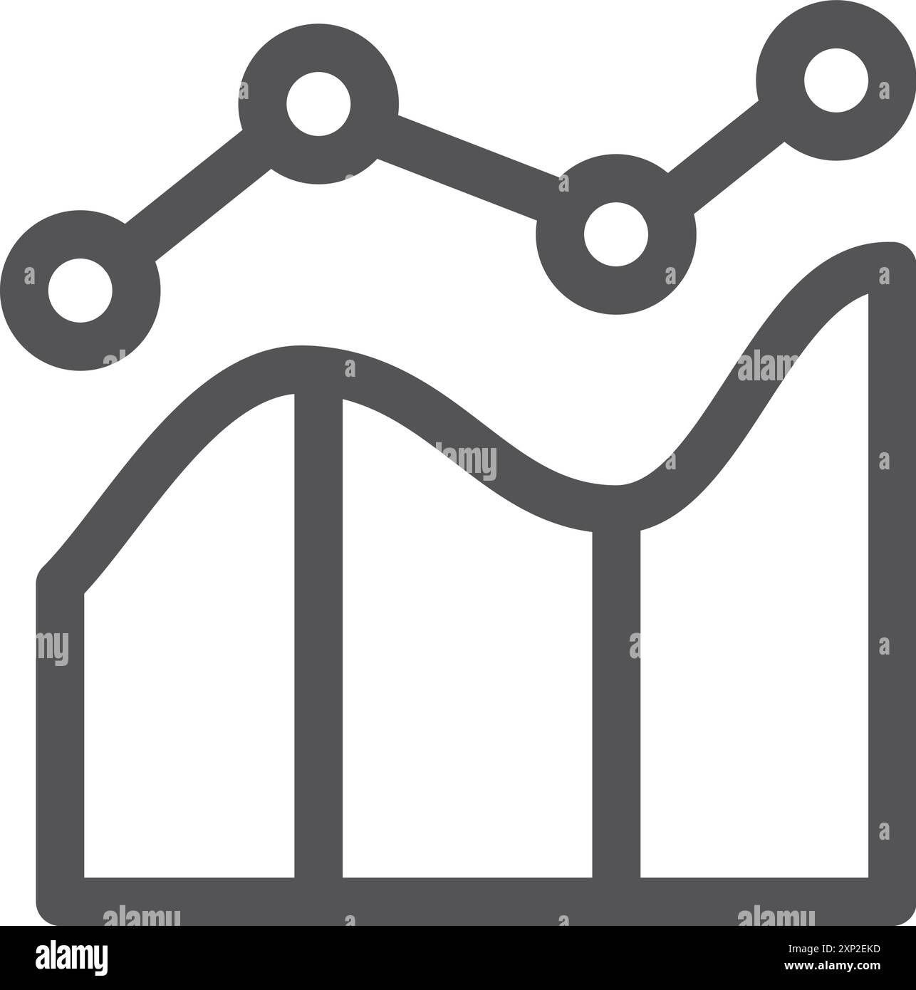 Icona della linea dello schema. Grafico finanziario. Infografica sui dati Illustrazione Vettoriale