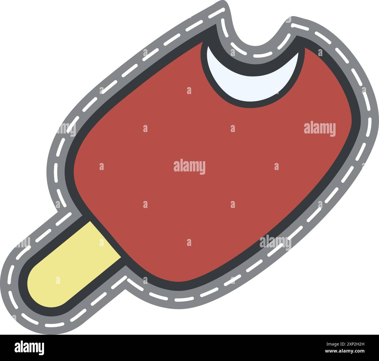 Gelato da bar. Adesivo estivo retrò Illustrazione Vettoriale