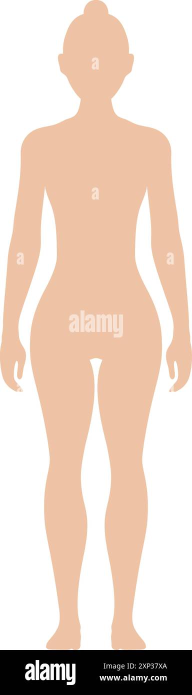 Figura femminile. Colore silhouette umana. Corpo di donna Illustrazione Vettoriale