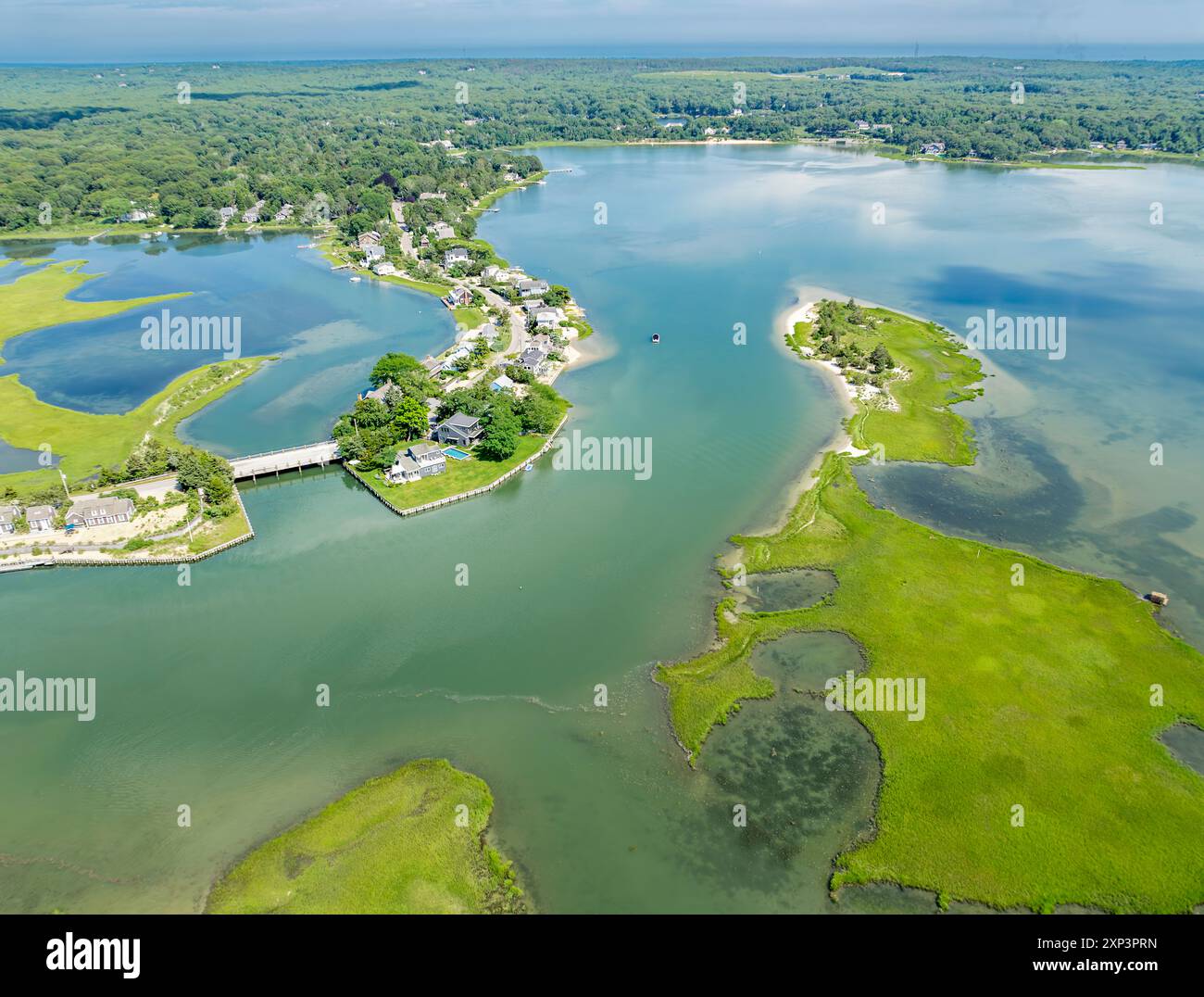 vista aerea di towd point e dintorni, southampton, new york Foto Stock