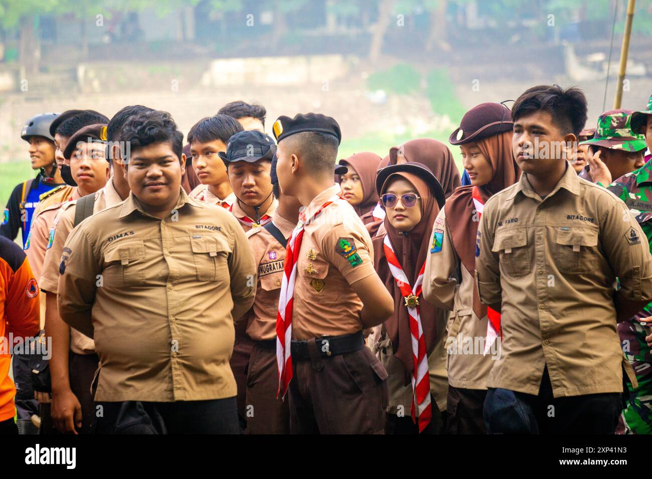 L'esploratore indonesiano sta prendendo parte a una cerimonia Foto Stock