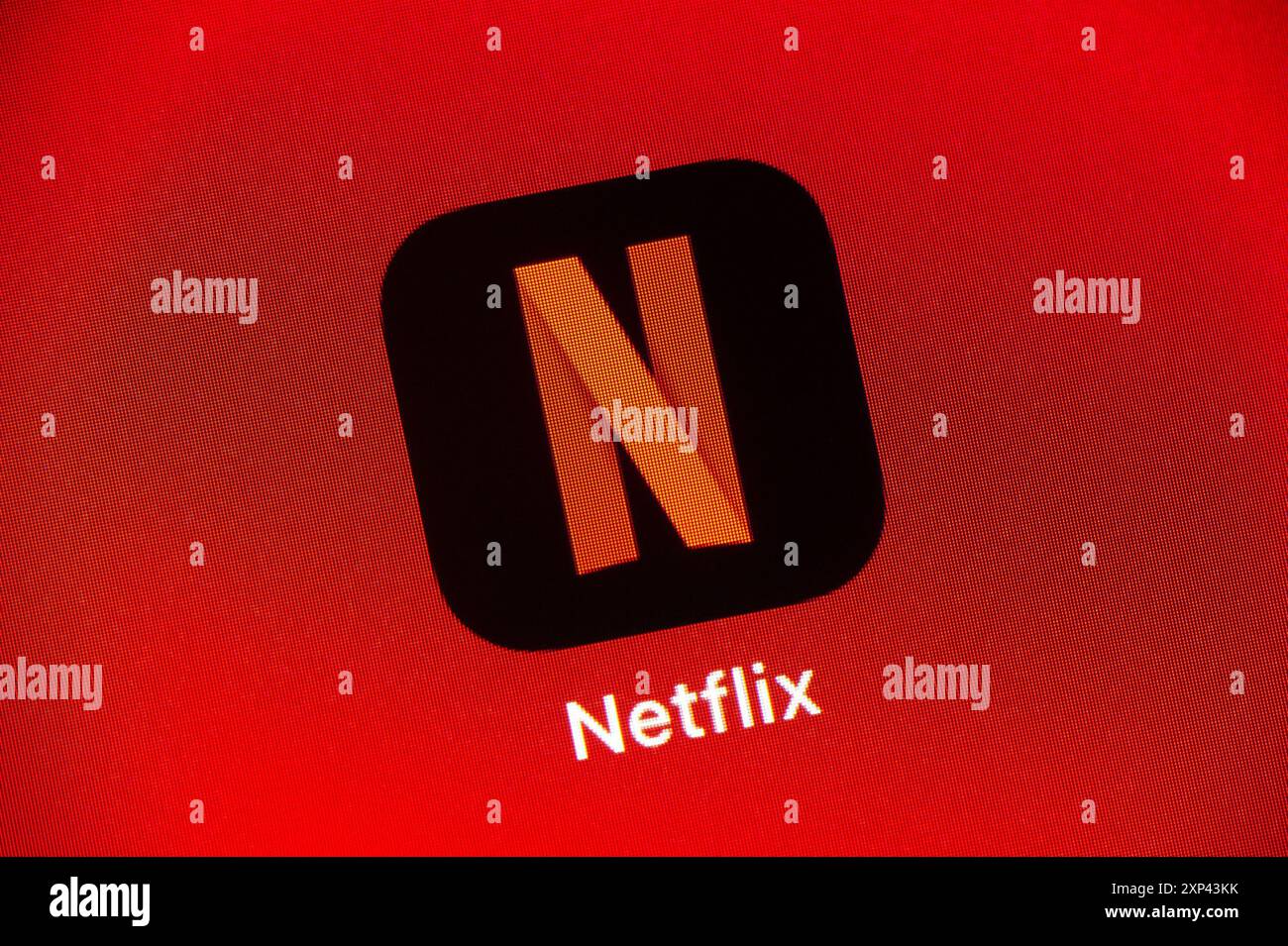 OSTRAVA, REPUBBLICA CECA - 27 LUGLIO 2024: Icona dell'app mobile del servizio di streaming Netflix sul dispositivo iPad Foto Stock