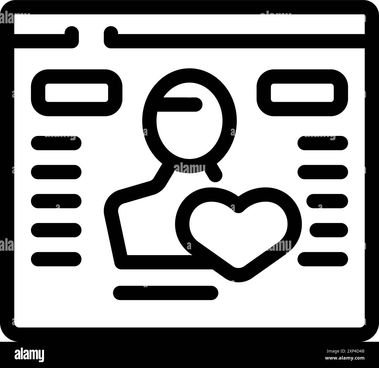 L'uomo sta scegliendo un incontro d'amore per uscire online sul suo computer Illustrazione Vettoriale
