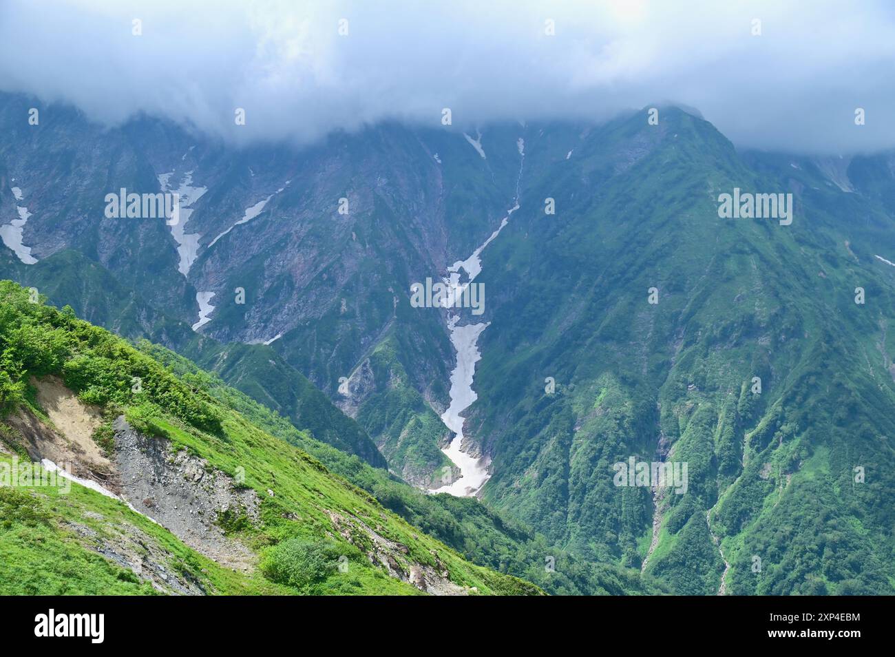 Paesaggio estivo delle Alpi giapponesi nella prefettura di Nagano, Giappone Foto Stock