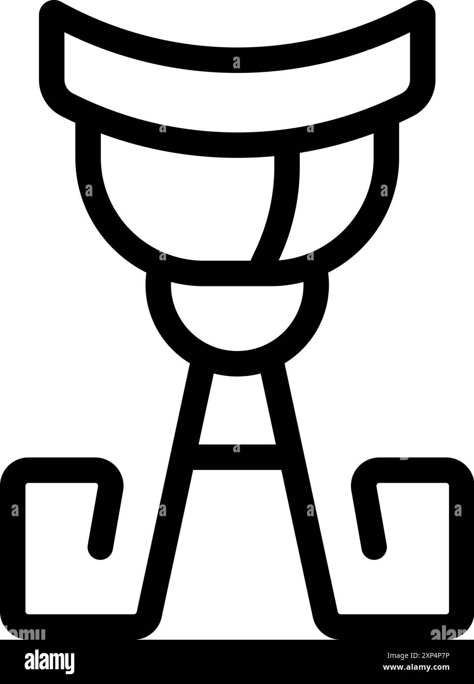 Icona della linea di una classica griglia a carbone su un treppiede, ideale per cucinare all'aperto e feste barbecue Illustrazione Vettoriale