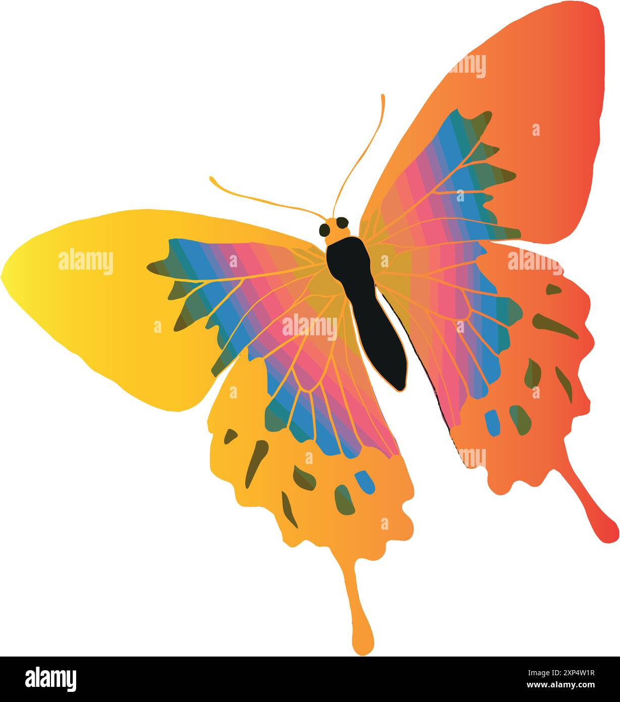 Illustrazioni artistiche colorate di Butterfly Vector. Illustrazione Vettoriale