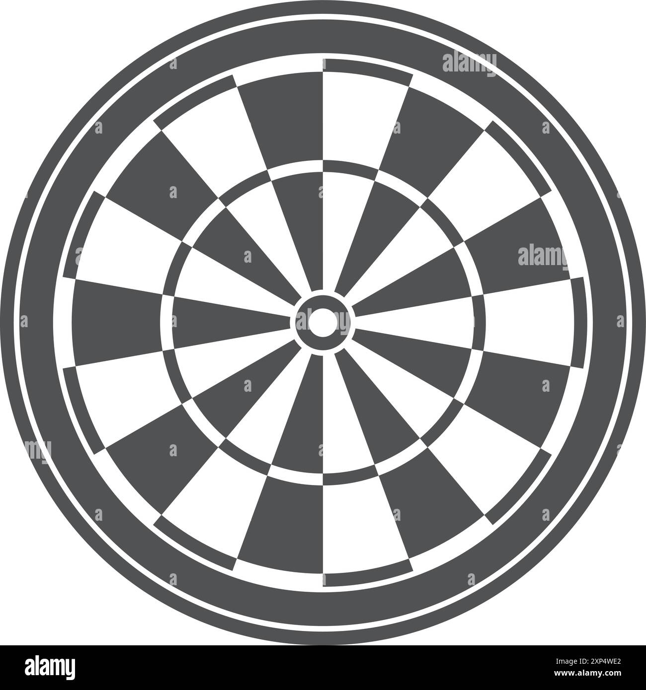 Icona della tavola da disegno nera. Simbolo del bersaglio del gioco di puntamento Illustrazione Vettoriale