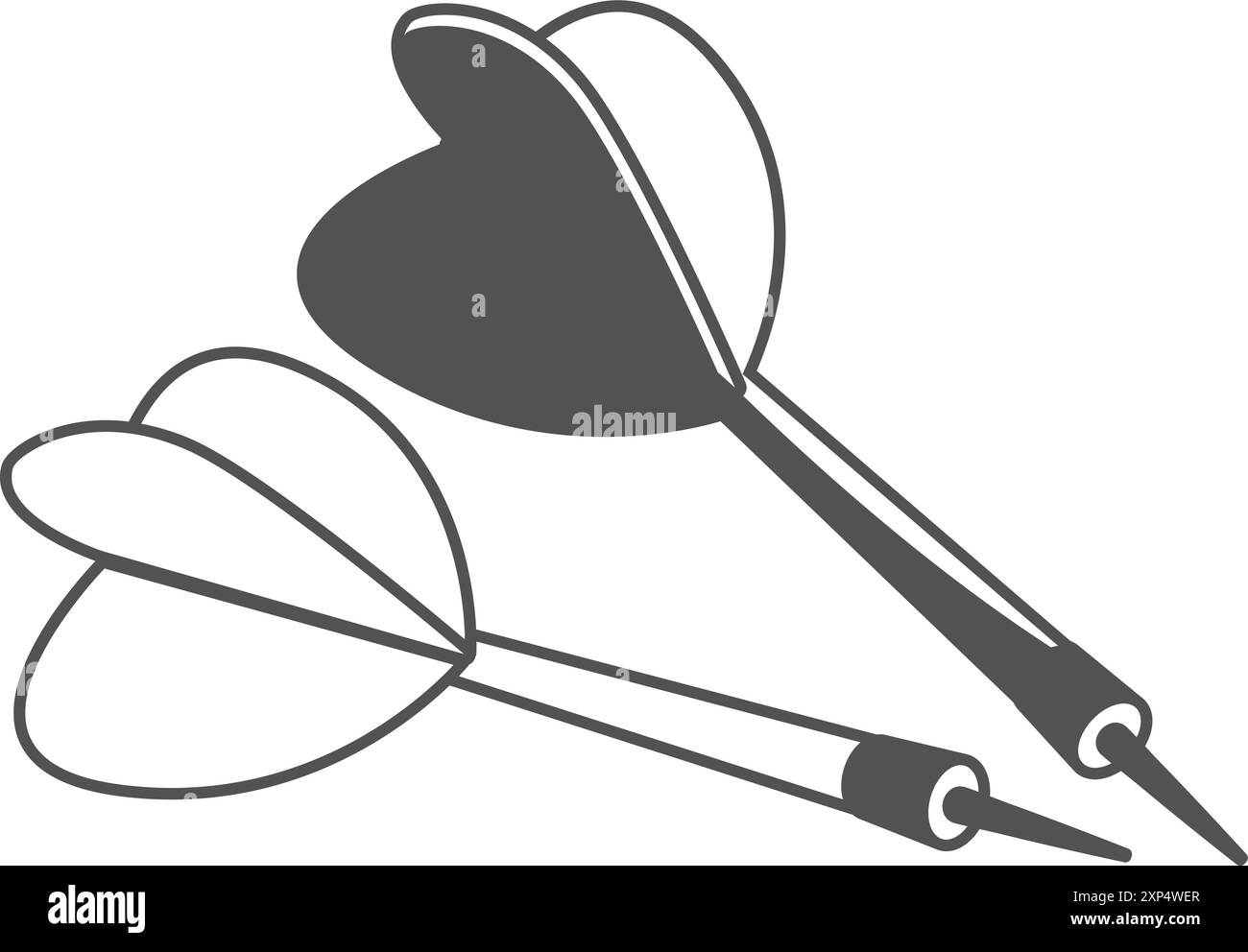 Icona nera freccette. Gioco di puntamento. Concorrenza sulla precisione Illustrazione Vettoriale