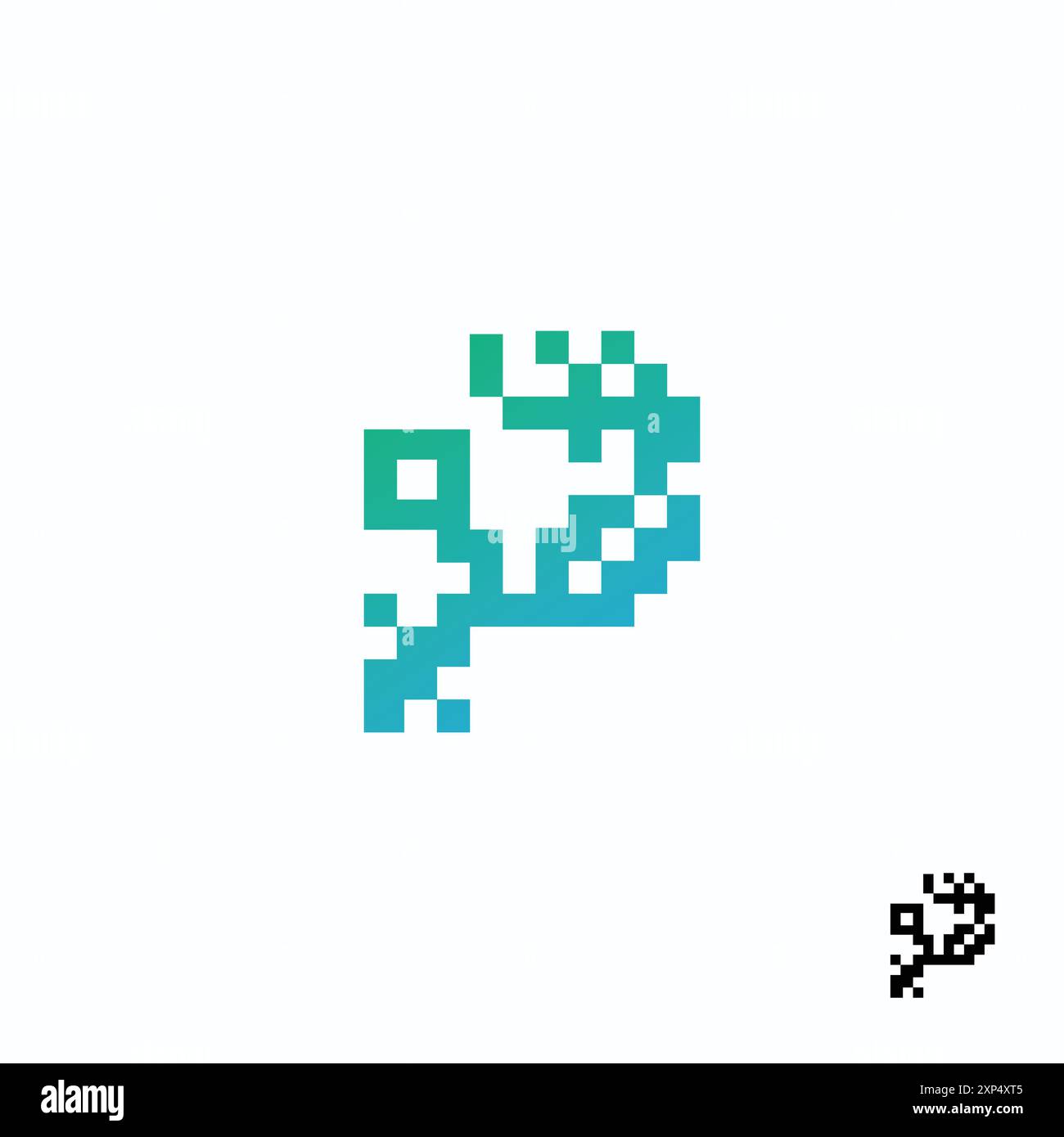 Logo Letter P creative Technology Modern Data pixel QR Code. Illustrazione vettoriale Illustrazione Vettoriale