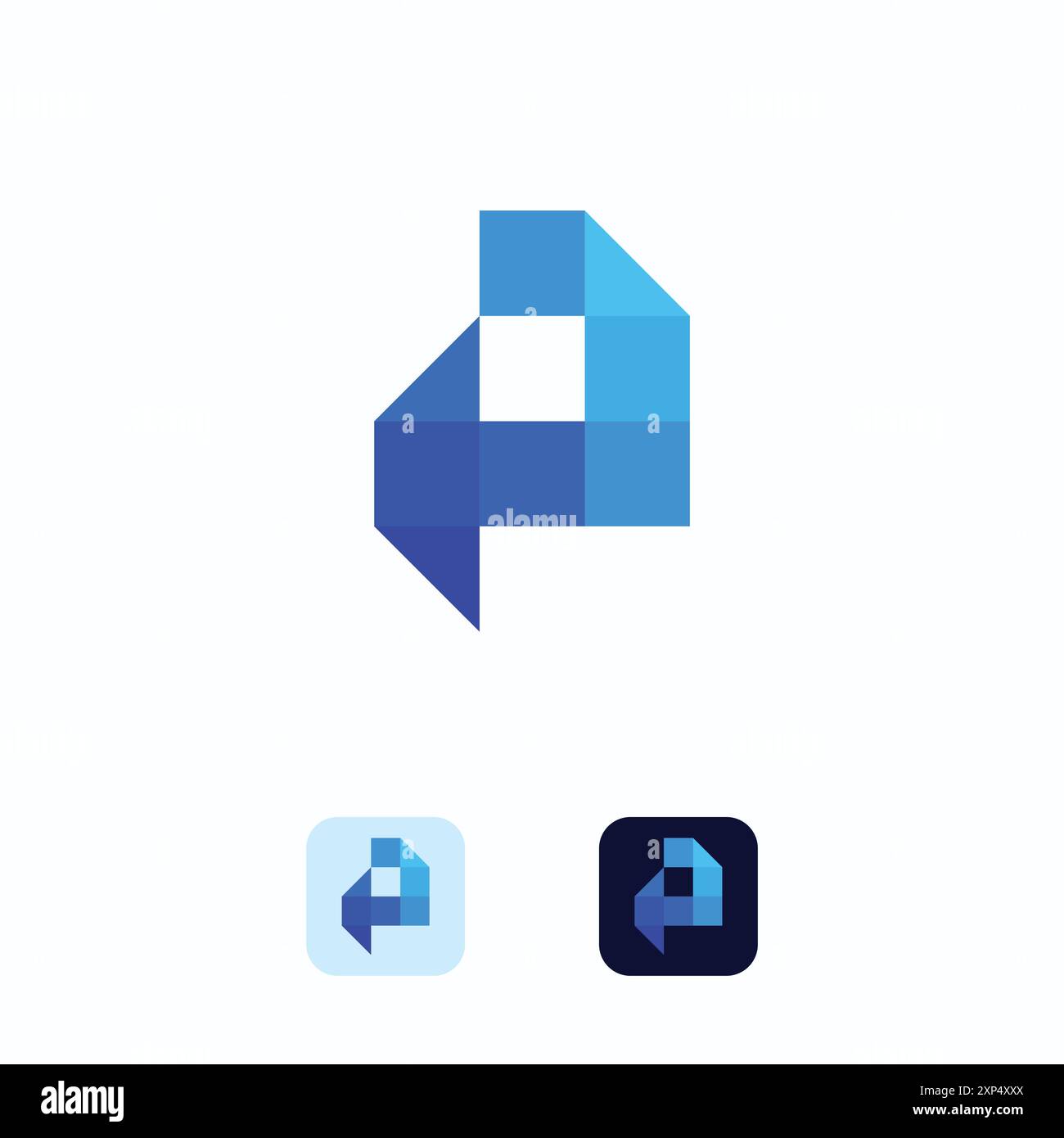 Letter P Creative Technology Modern data pixel logo element design template. Illustrazione vettoriale Illustrazione Vettoriale