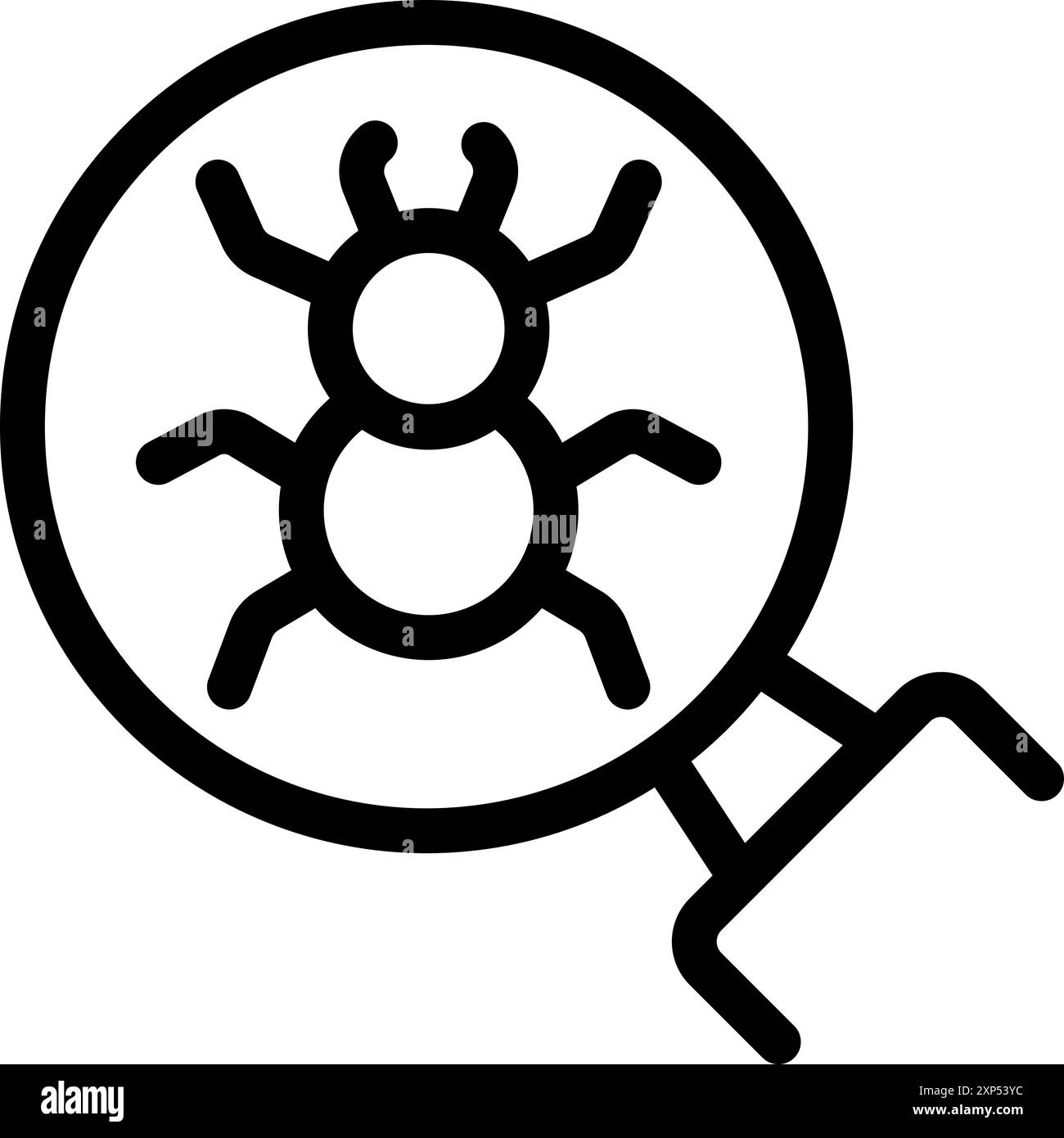 La lente d'ingrandimento sta rivelando una minaccia alla sicurezza informatica, sottolineando l'importanza della sicurezza online Illustrazione Vettoriale