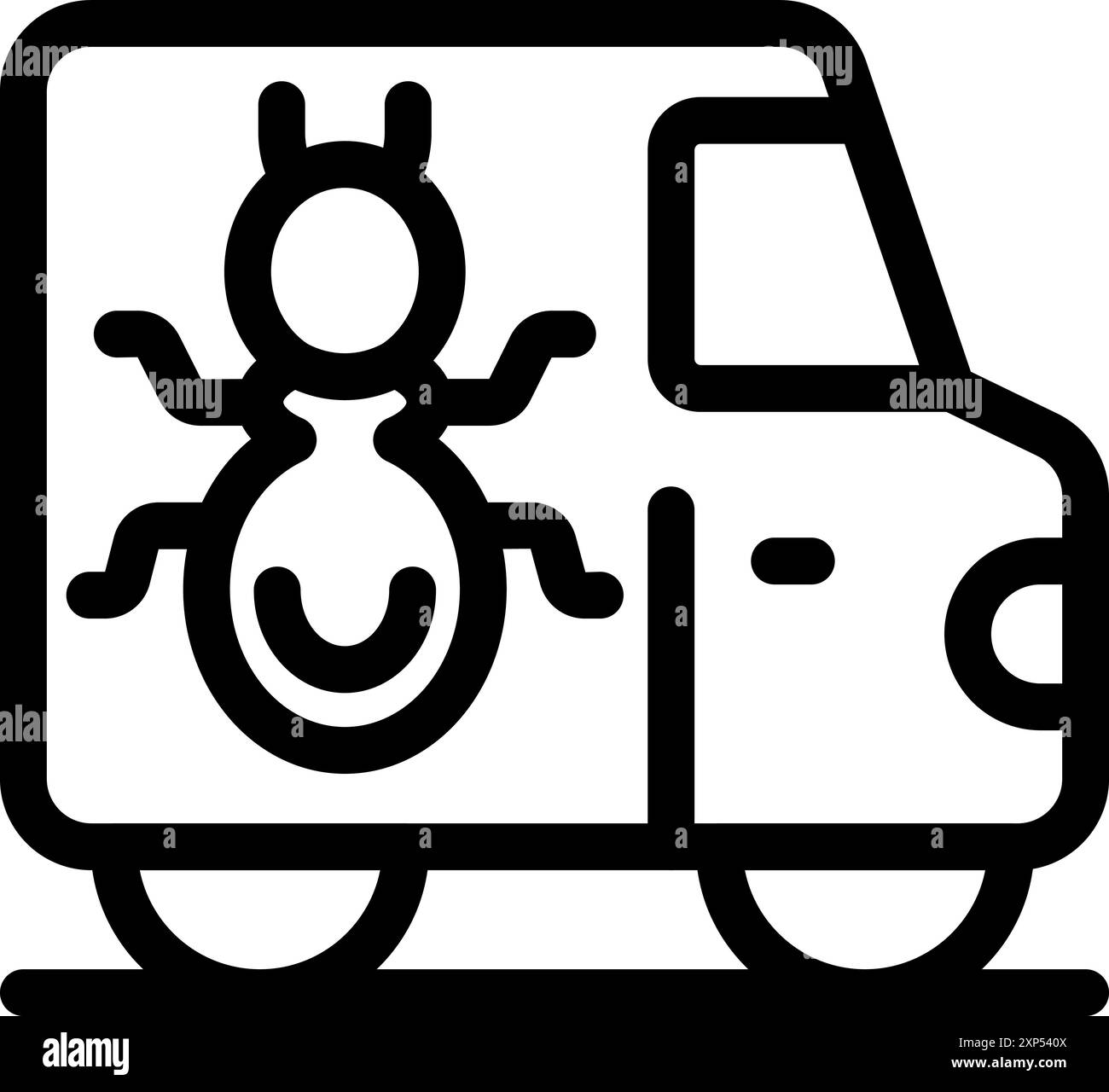 Il furgone di servizio di disinfezione fornisce il controllo dei parassiti e protegge dagli insetti Illustrazione Vettoriale