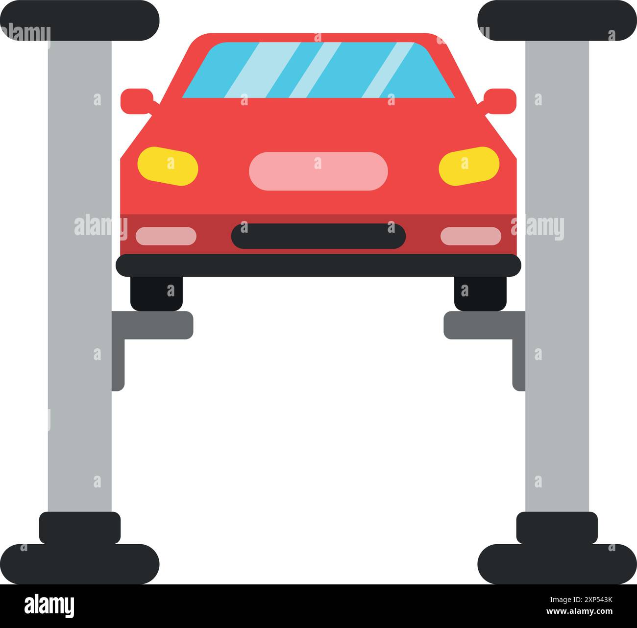 Auto sull'ascensore del garage. Icona a colori del servizio di riparazione automatica professionale Illustrazione Vettoriale