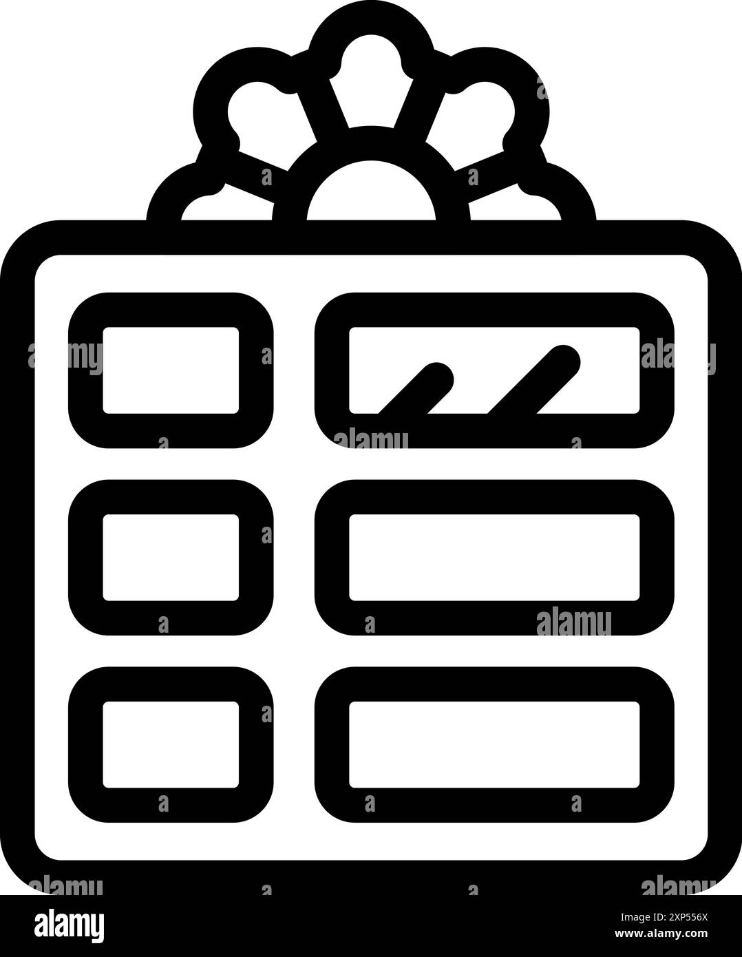 Scatola di cioccolato con decorazione floreale in attesa della festa di san valentino Illustrazione Vettoriale