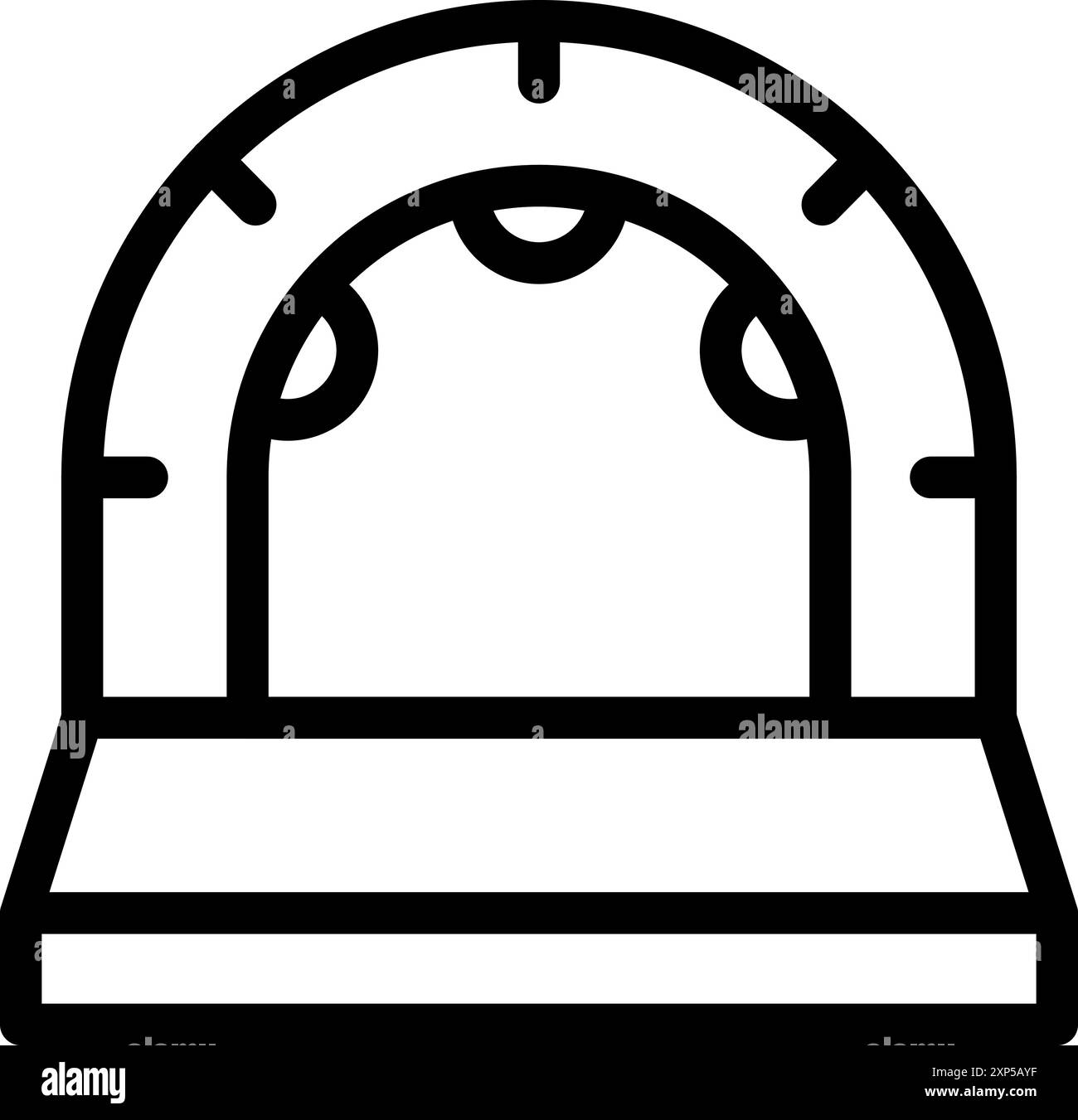 Semplice icona lineare di un ingresso a tunnel, che simboleggia l'esplorazione e l'ignoto Illustrazione Vettoriale