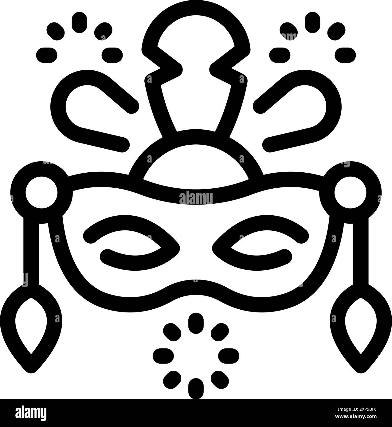 La maschera di carnevale è circondata da fuochi d'artificio, catturando l'eccitazione e la gioia della festa Illustrazione Vettoriale