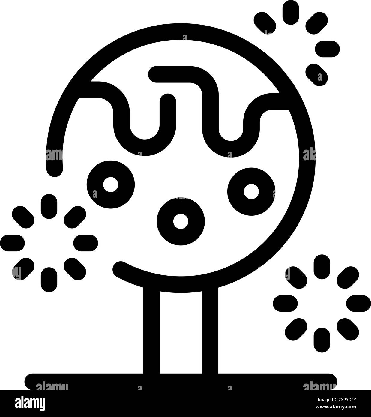 La ruota panoramica festosa sta girando con i fuochi d'artificio che esplodono nel cielo notturno Illustrazione Vettoriale