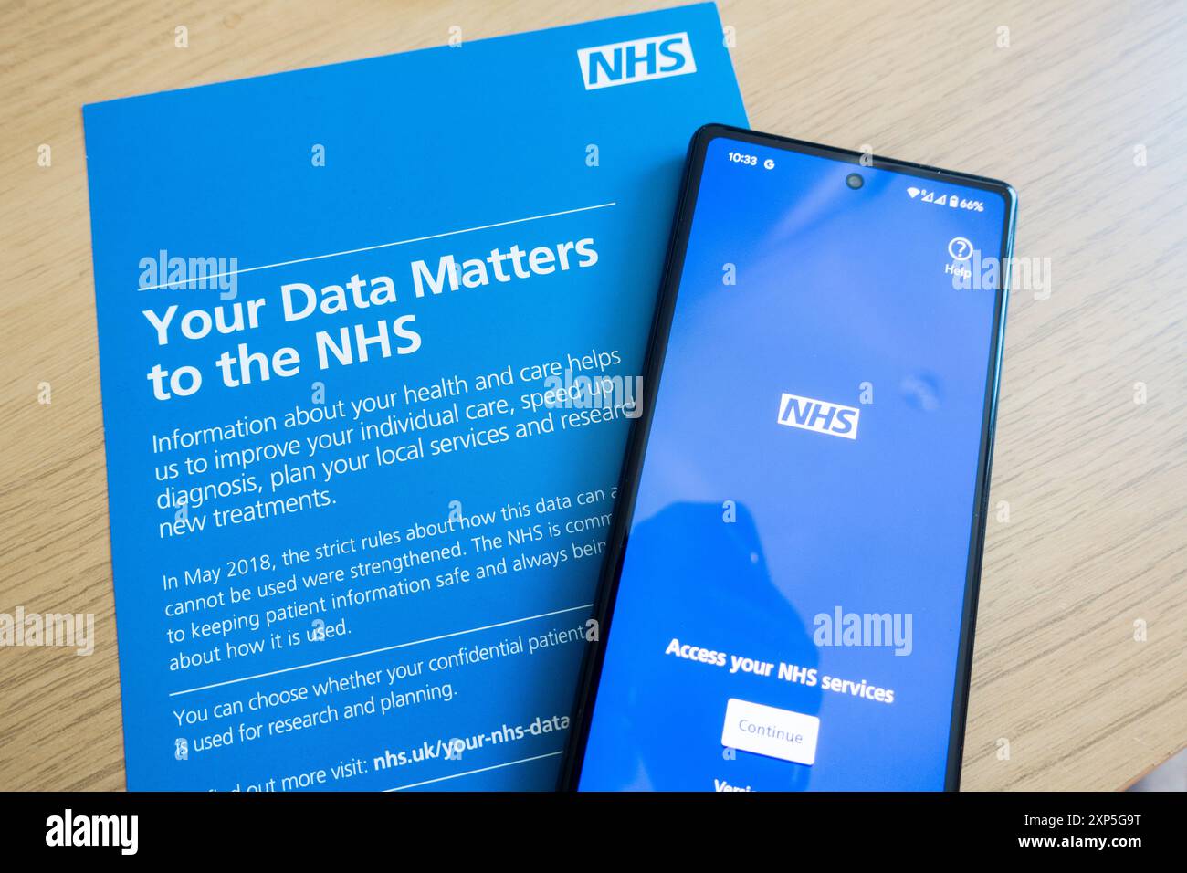 Condivisione dei dati NHS Foto Stock