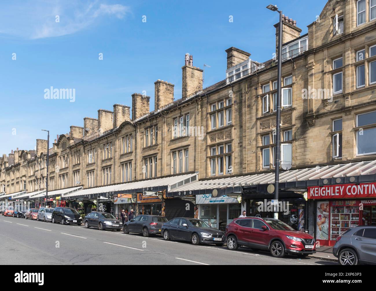 Edifici elencati in Cavendish Street, Keighley, Yorkshire, Inghilterra, Regno Unito Foto Stock