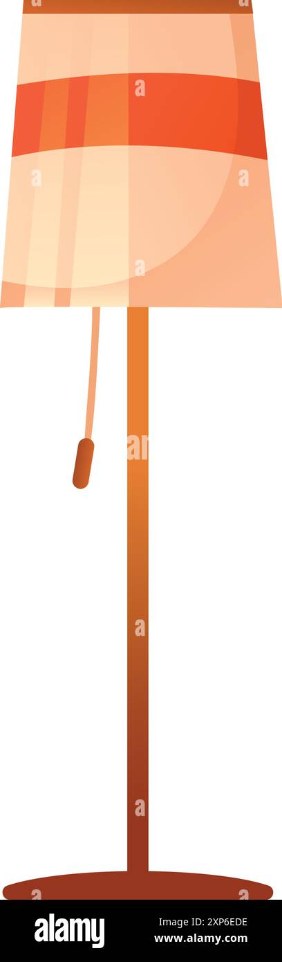 Icona del cartone animato della piantana. Luce decorativa per ambienti Illustrazione Vettoriale