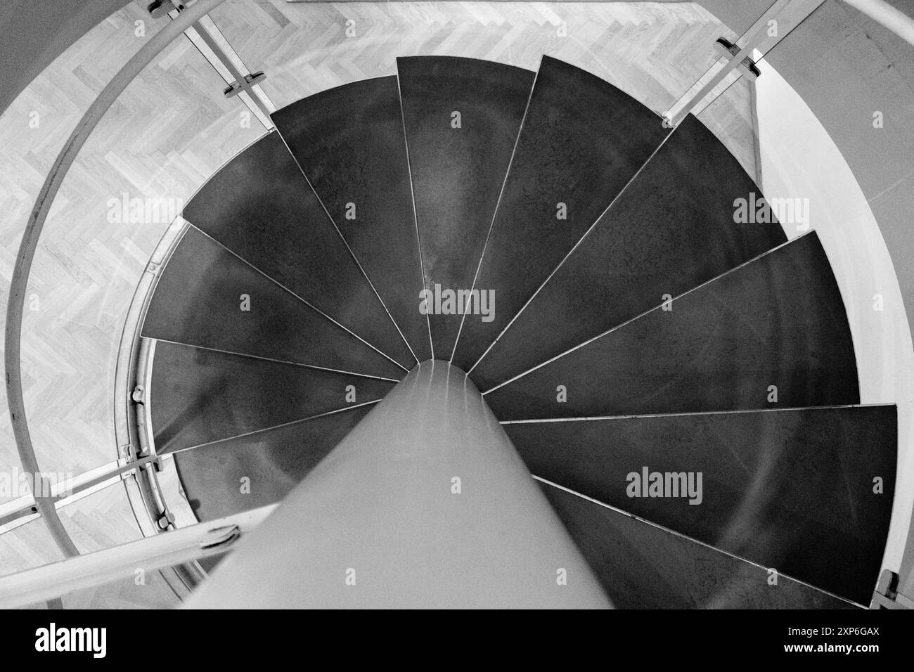 vista grafica della scala a chiocciola Foto Stock