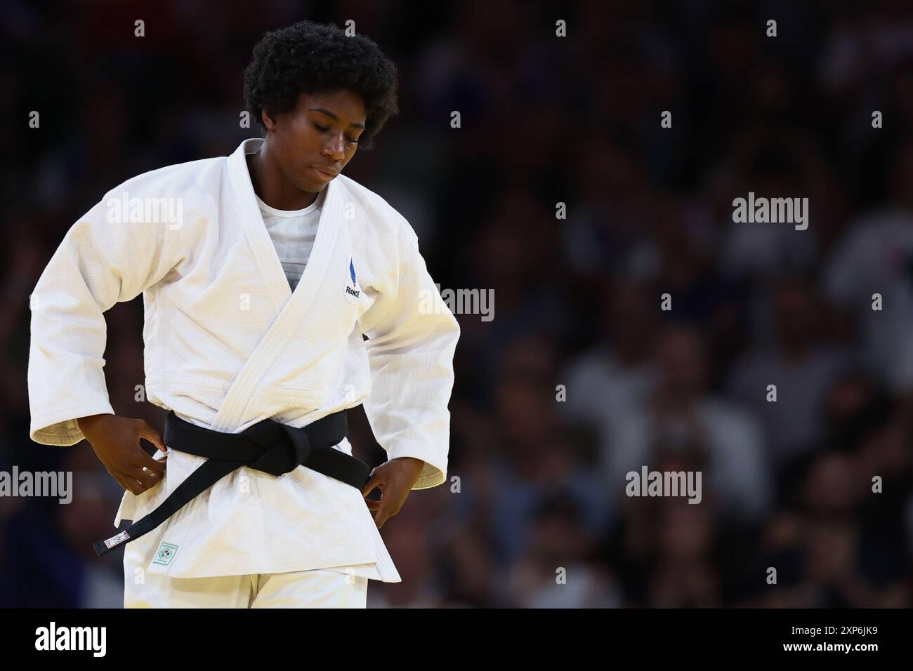 Parigi, Francia. 4 agosto 2024. Julien Mattia/le Pictorium - Judo - eventi a squadre - Parigi 2024 - 04/08/2024 - Francia/Ile-de-France (regione)/Parigi - Gamie me (fra) durante le finali del Judo a squadre ai Giochi Olimpici di Parigi tra Francia e Italia, al Grand Palais Ephemere, 3 agosto 2024. Crediti: LE PICTORIUM/Alamy Live News Foto Stock