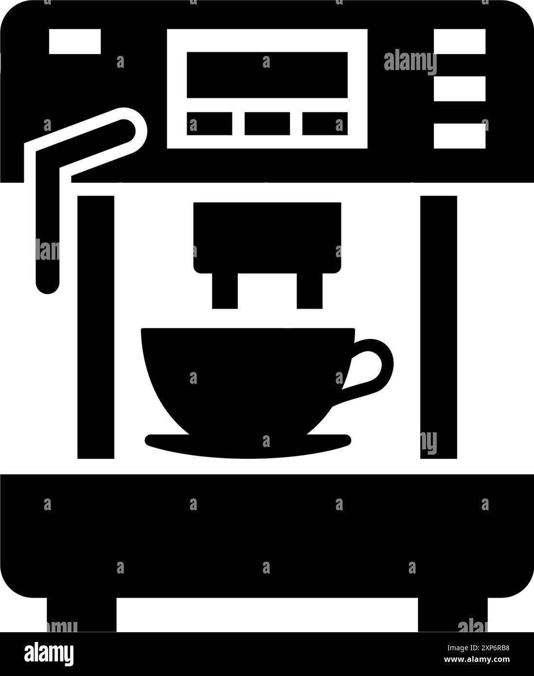 Icona moderna e minimalista della macchina da caffè per gli amanti del caffè. Illustrazione Vettoriale