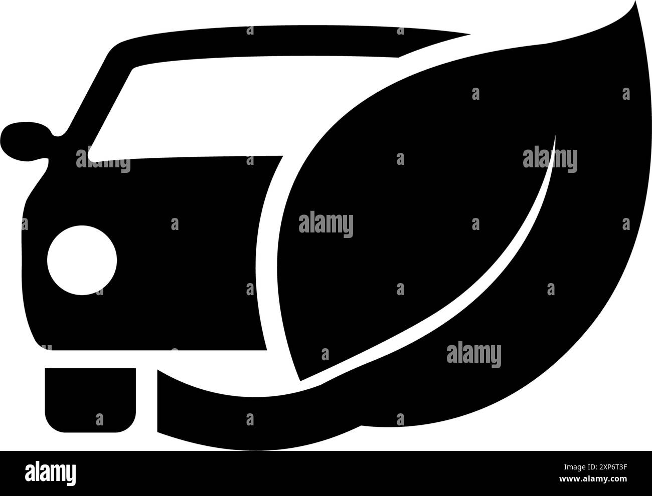 Icona di un'auto ecocompatibile che simboleggia il trasporto sostenibile. Illustrazione Vettoriale