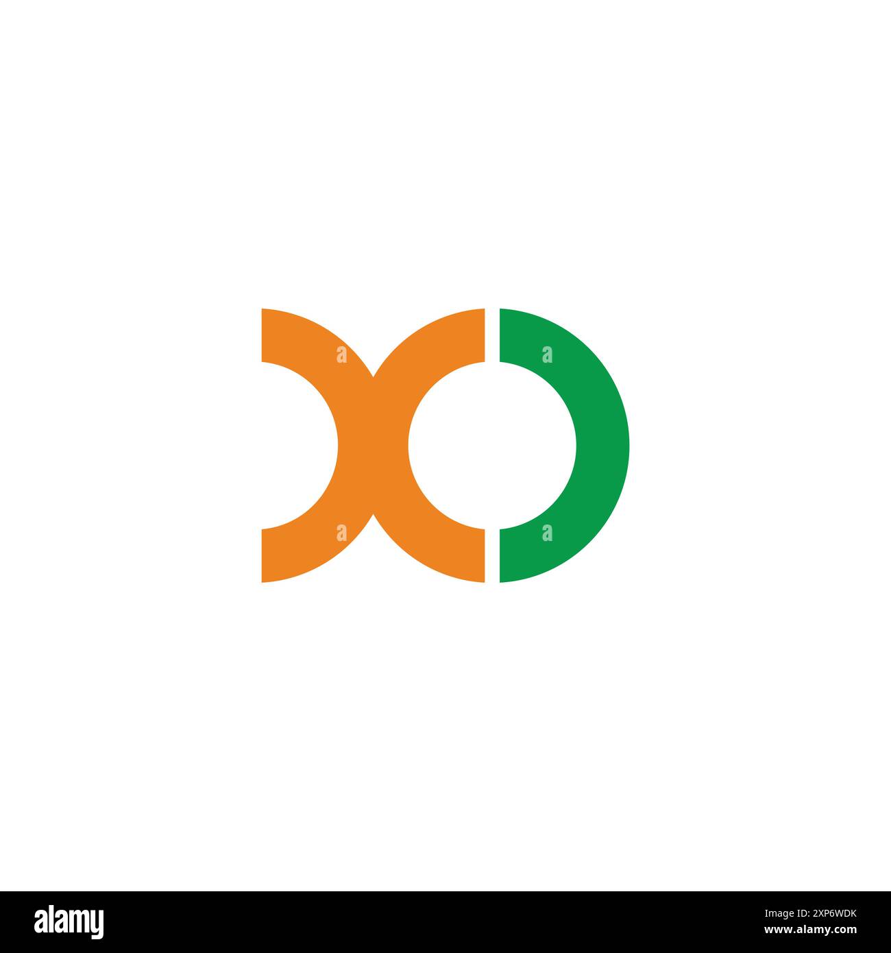 logo vettoriale geometrico rotondo letter xo Illustrazione Vettoriale