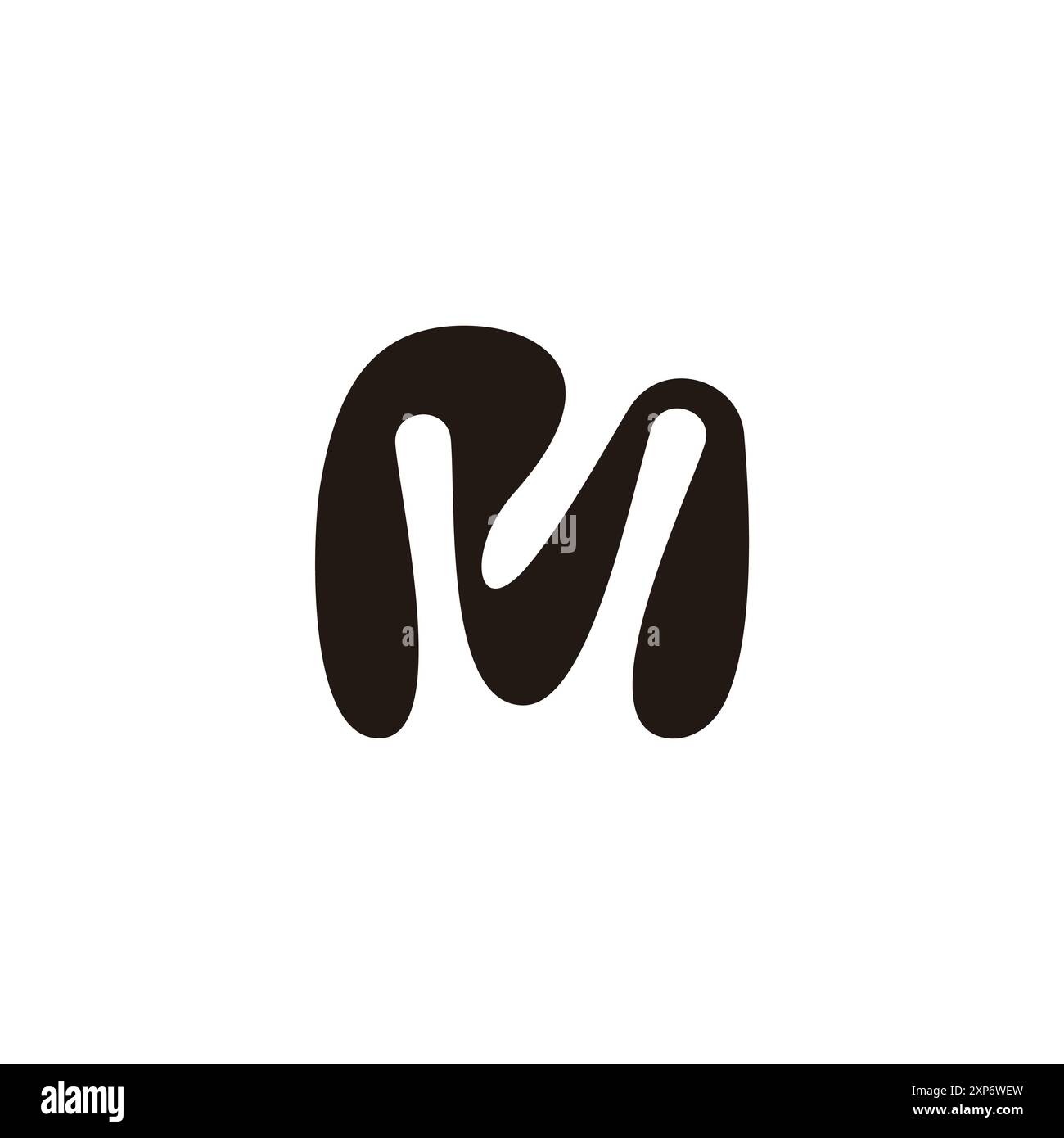 letter rm curva il vettore del logo nero liquido Illustrazione Vettoriale