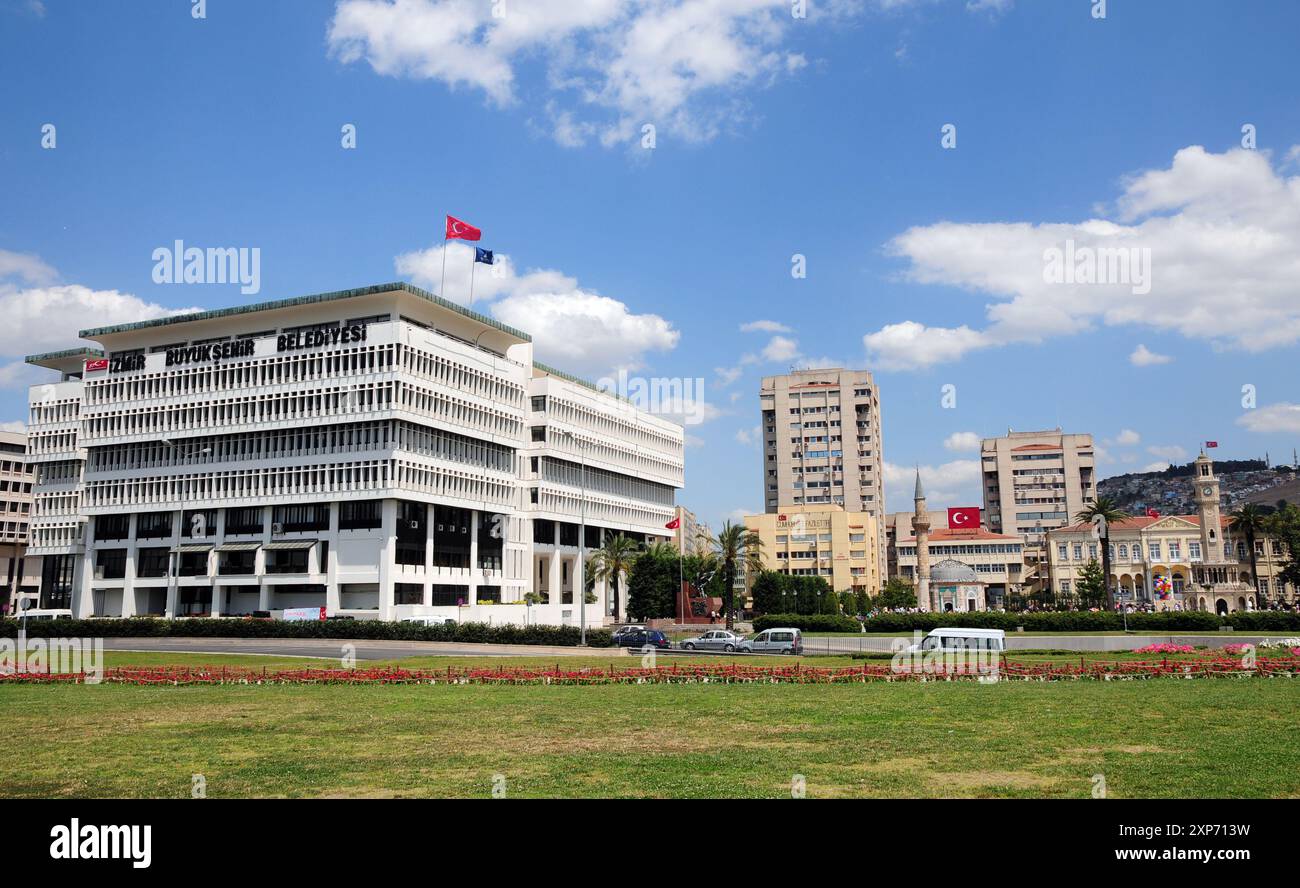 Una vista da Piazza Konak a Smirne, Turchia Foto Stock