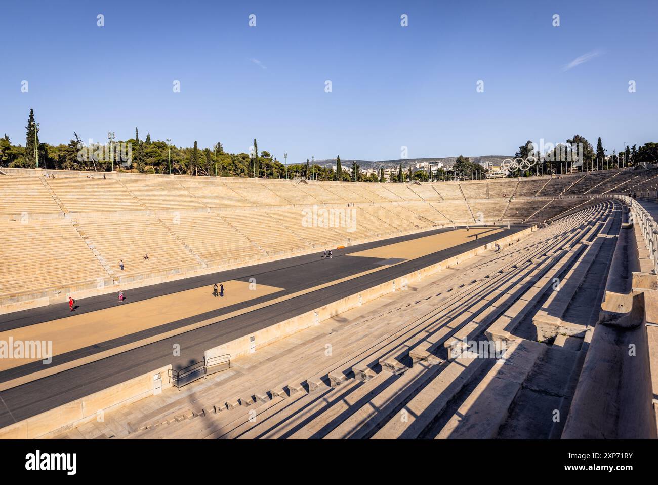 Atene, Grecia, 2 maggio 2024: Il famoso Stadio Olimpico Panateniese nel centro di Atene, Grecia Foto Stock