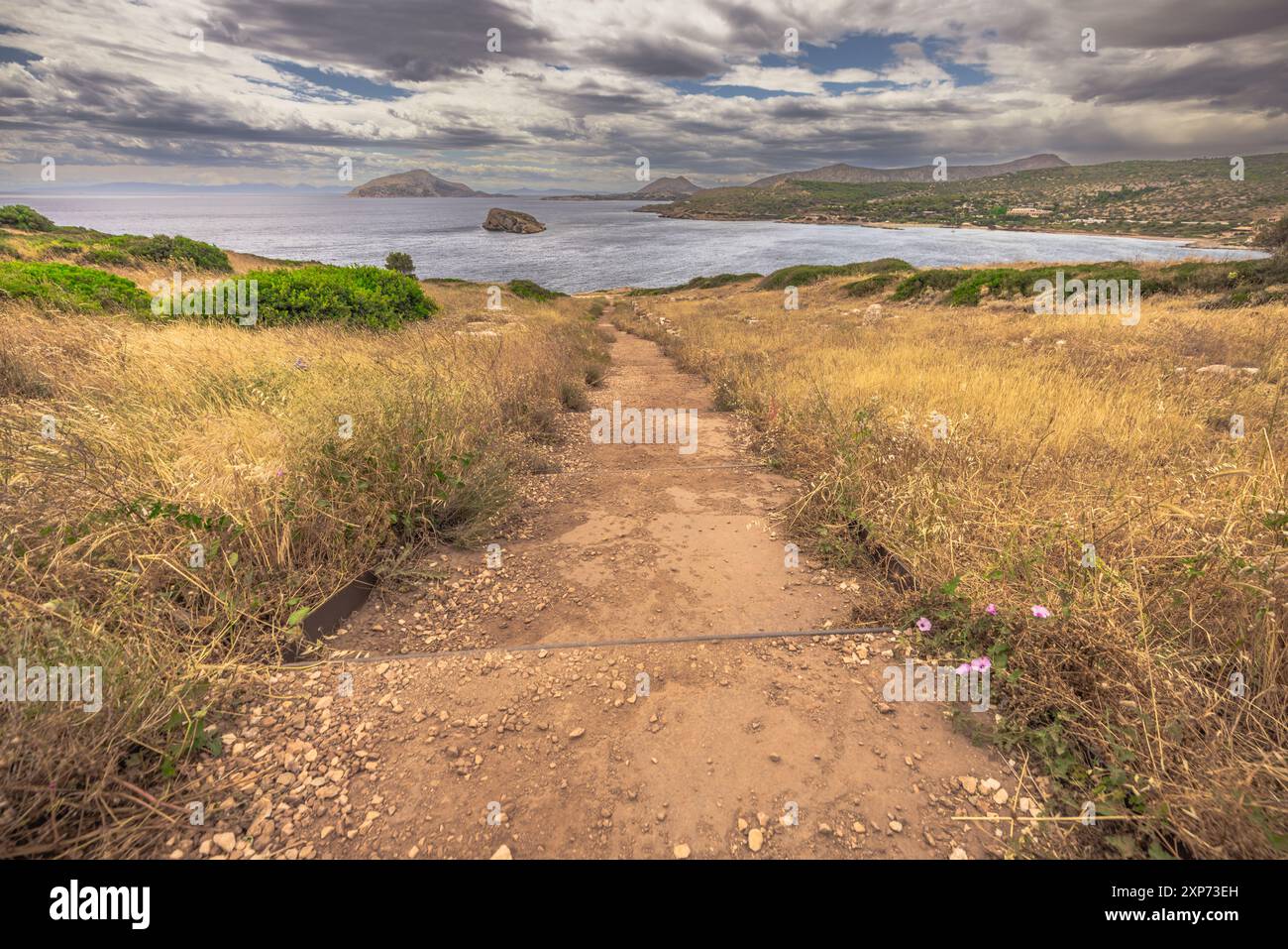 Sounion, Grecia, 4 maggio 2024: Il leggendario Tempio di Poseidone a capo Sounion, Grecia Foto Stock