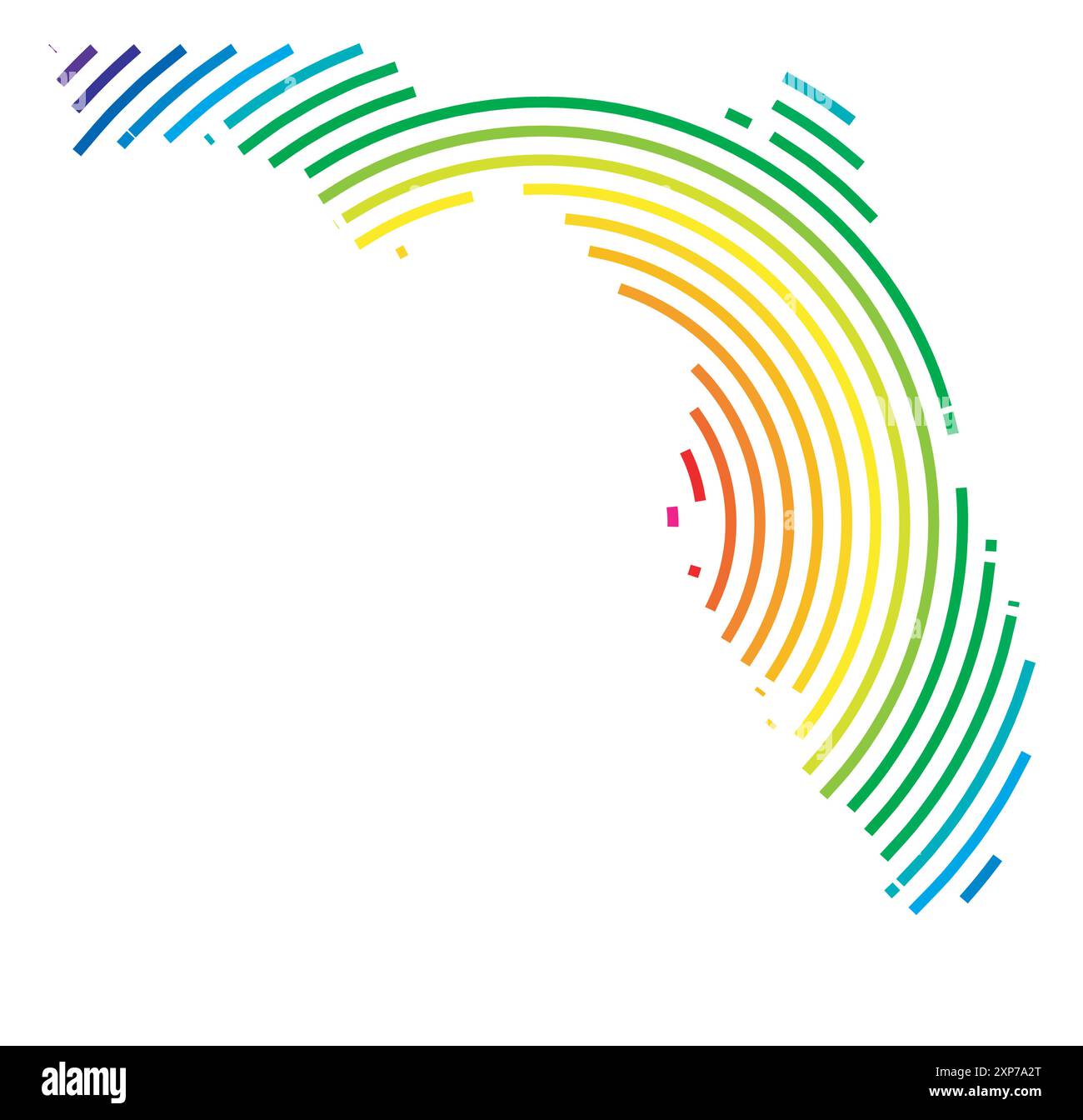 Mappa dei simboli dello Stato della Florida (Stati Uniti d'America). Mappa astratta che mostra lo stato con cerchi concentrici in colori arcobaleno come uno scatto Illustrazione Vettoriale