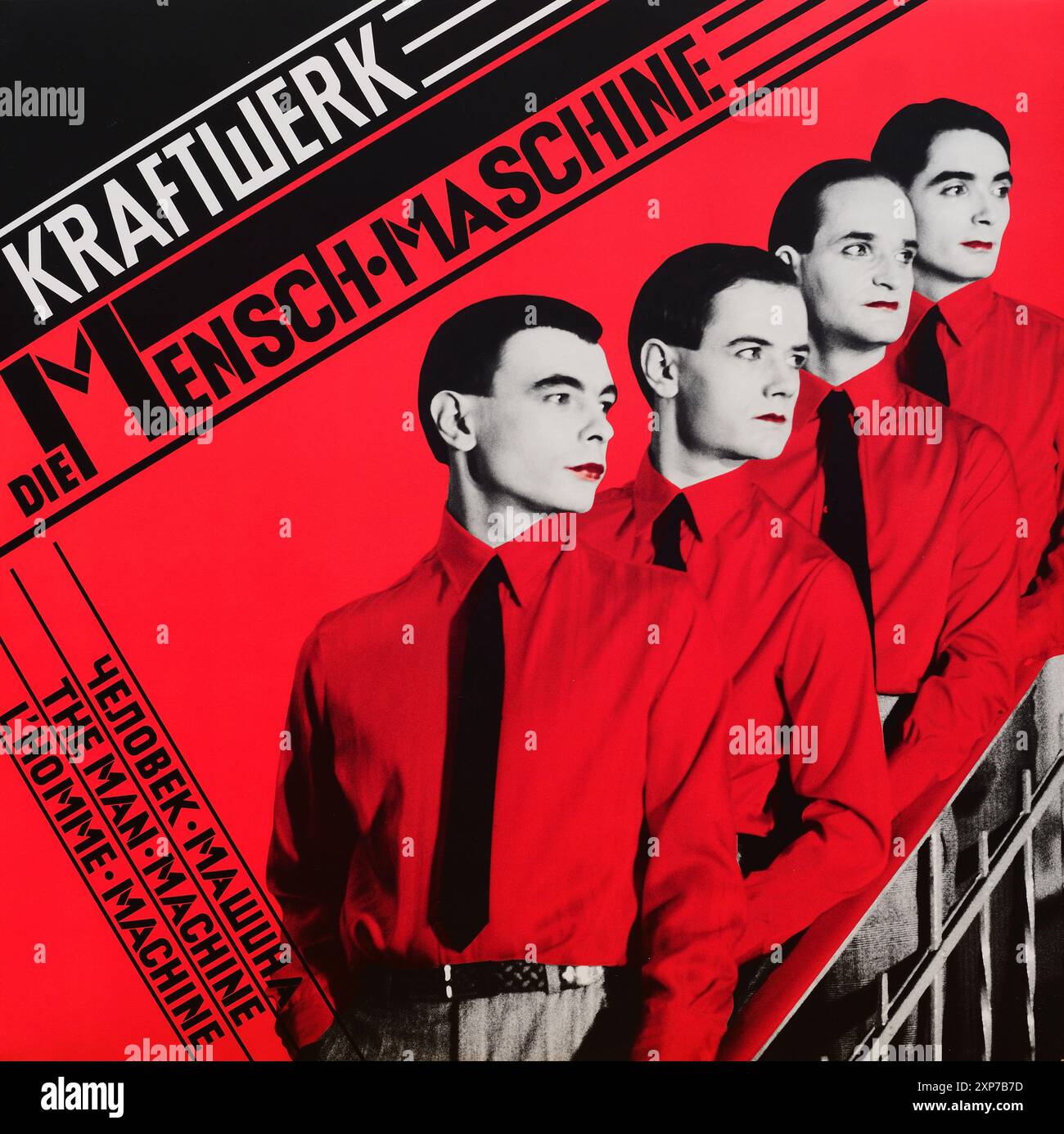 Copertina in vinile vintage. Kraftwerk-Menschmaschine, ririlascio 1978, manicotto interno, versione tedesca Foto Stock