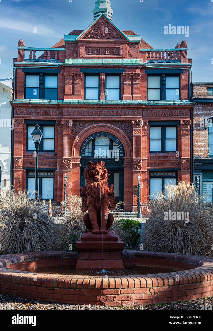 L'edificio del Savannah Cotton Exchange fu completato nel 1887 durante l'epoca in cui Savannah si classificò al primo posto come porto marittimo di cotone sull'Atlantico Foto Stock