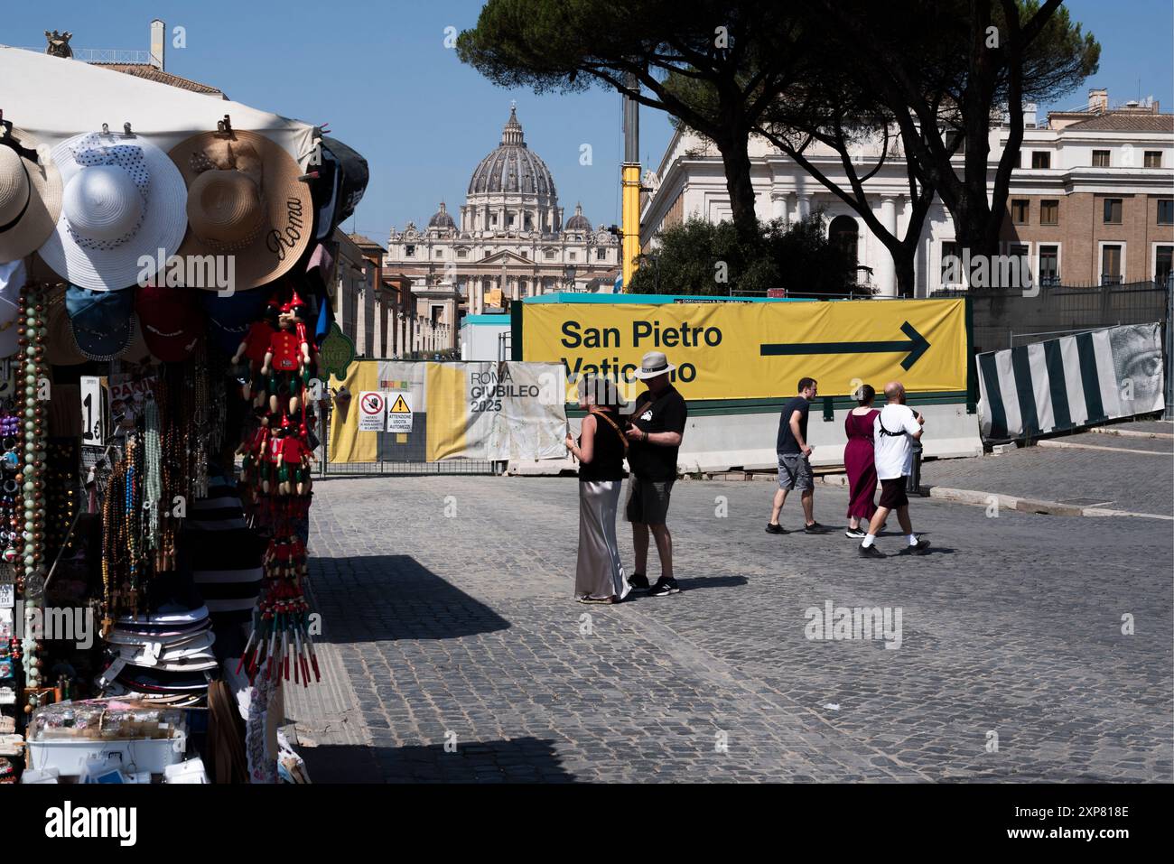 Roma, Italia. Nelle opere di Photo Modernization in Piazza Pia per il Giubileo del 2025. SOLO PER USO EDITORIALE! NON PER USO COMMERCIALE! Foto Stock