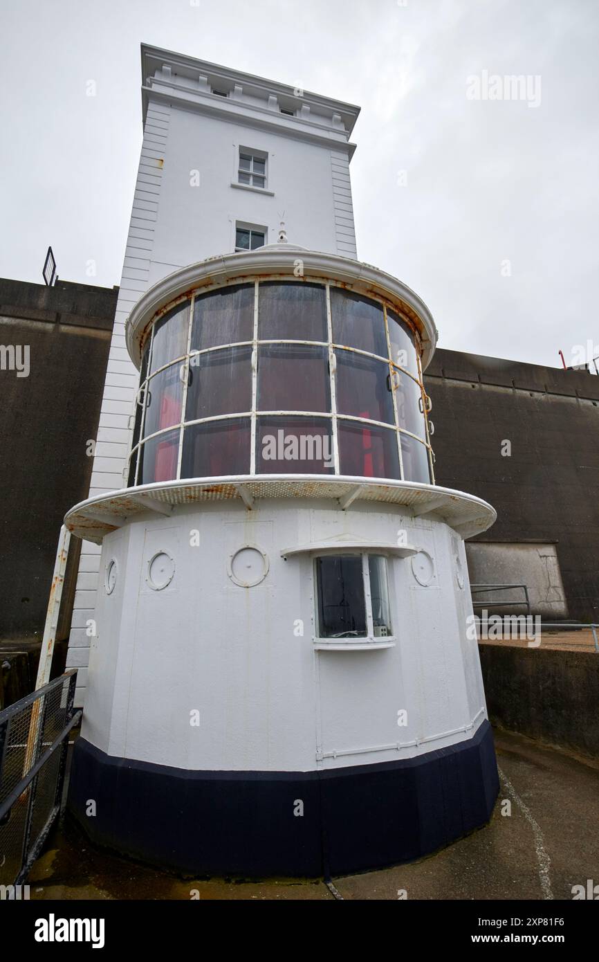 capovolgere il faro a luce ovest di rathlin, isola di rathlin, contea di antrim, irlanda del nord, regno unito Foto Stock