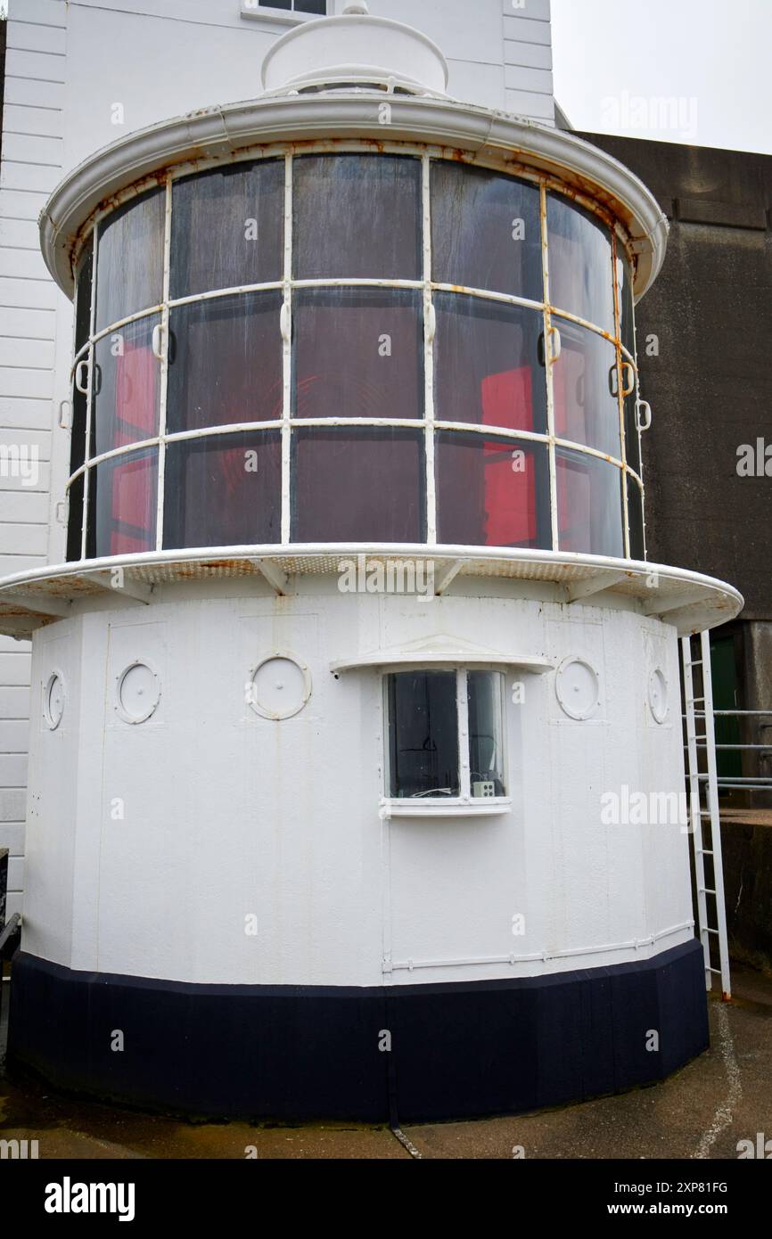 capovolgere il faro a luce ovest di rathlin, isola di rathlin, contea di antrim, irlanda del nord, regno unito Foto Stock